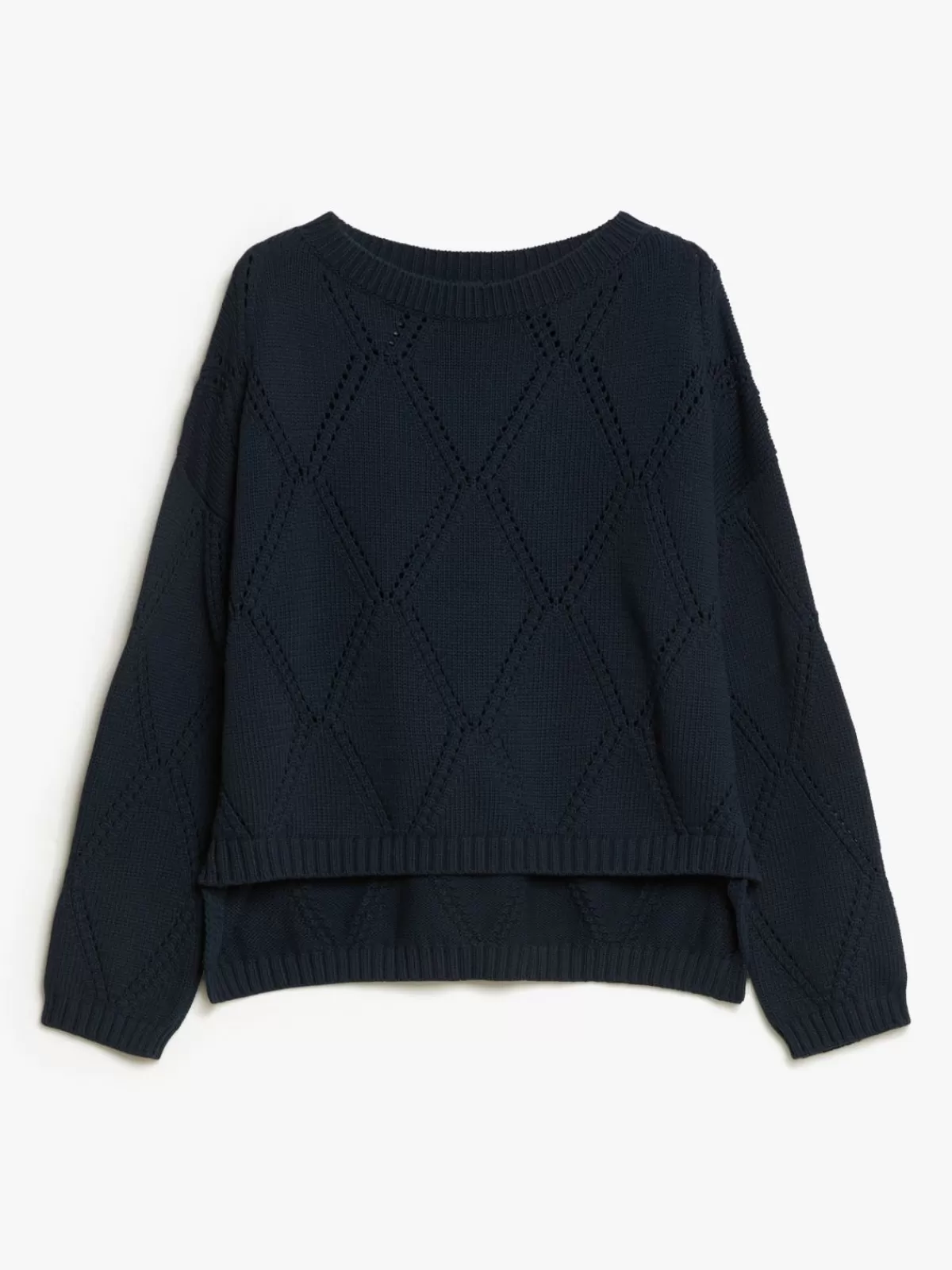 Sudadera oversize de algodón con tejido diamante Max Mara - Azul marino intenso para looks relajados