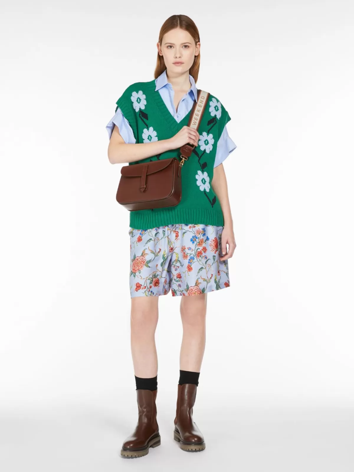 Chaleco oversize de algodón con incrustaciones Max Mara - Verde bosque