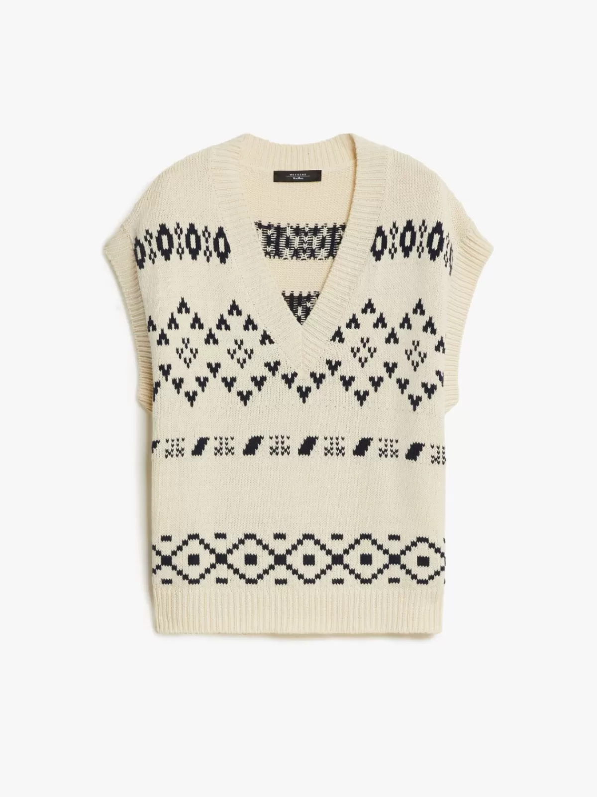 Max Mara - Chaleco oversize de algodón jacquard con diseño premium en tono negro intenso