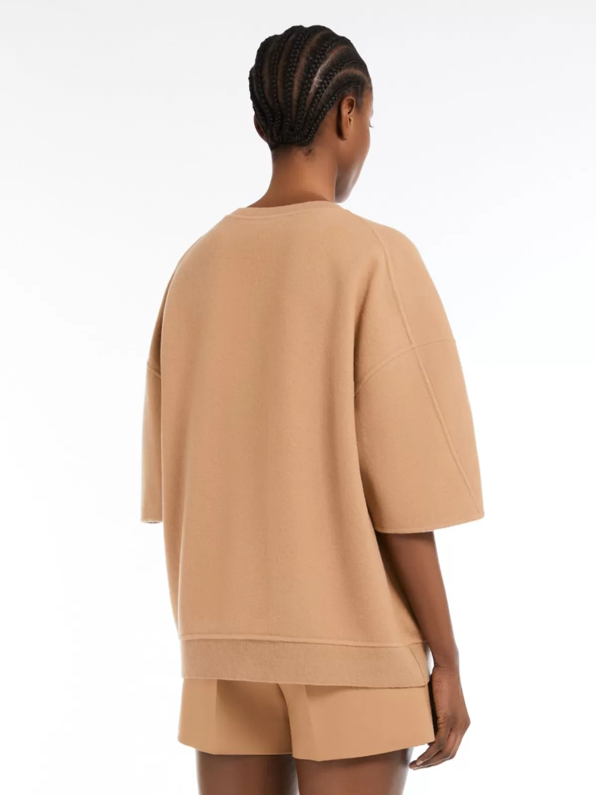Sudadera oversize de Max Mara en punto suave - Beige arena para un estilo relajado