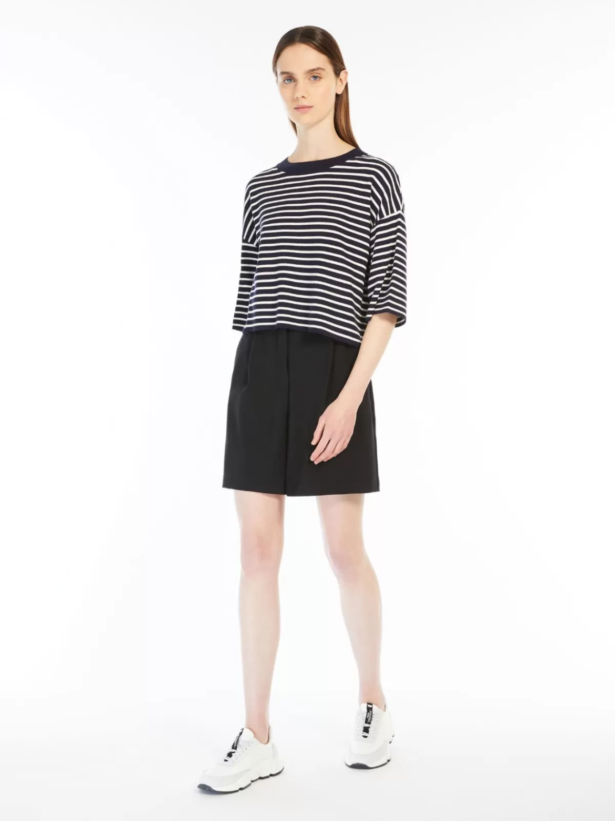 Jersey oversize de viscosa elástica Max Mara - Azul Marino confort