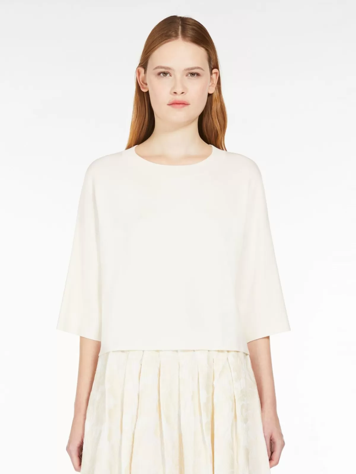 Suéter holgado Max Mara en viscosa elástica - Beige claro