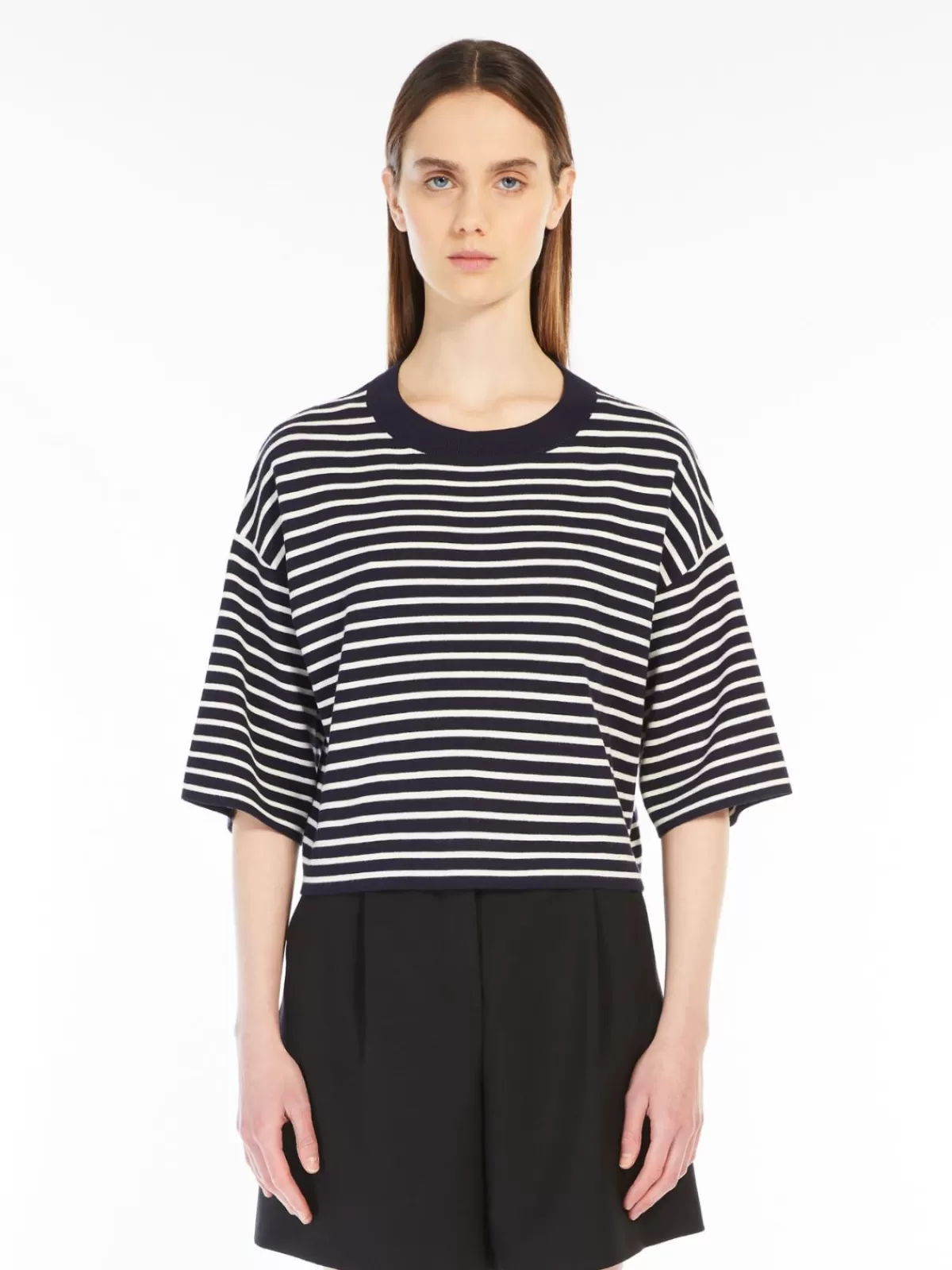 Jersey oversize de viscosa elástica Max Mara - Azul Marino confort