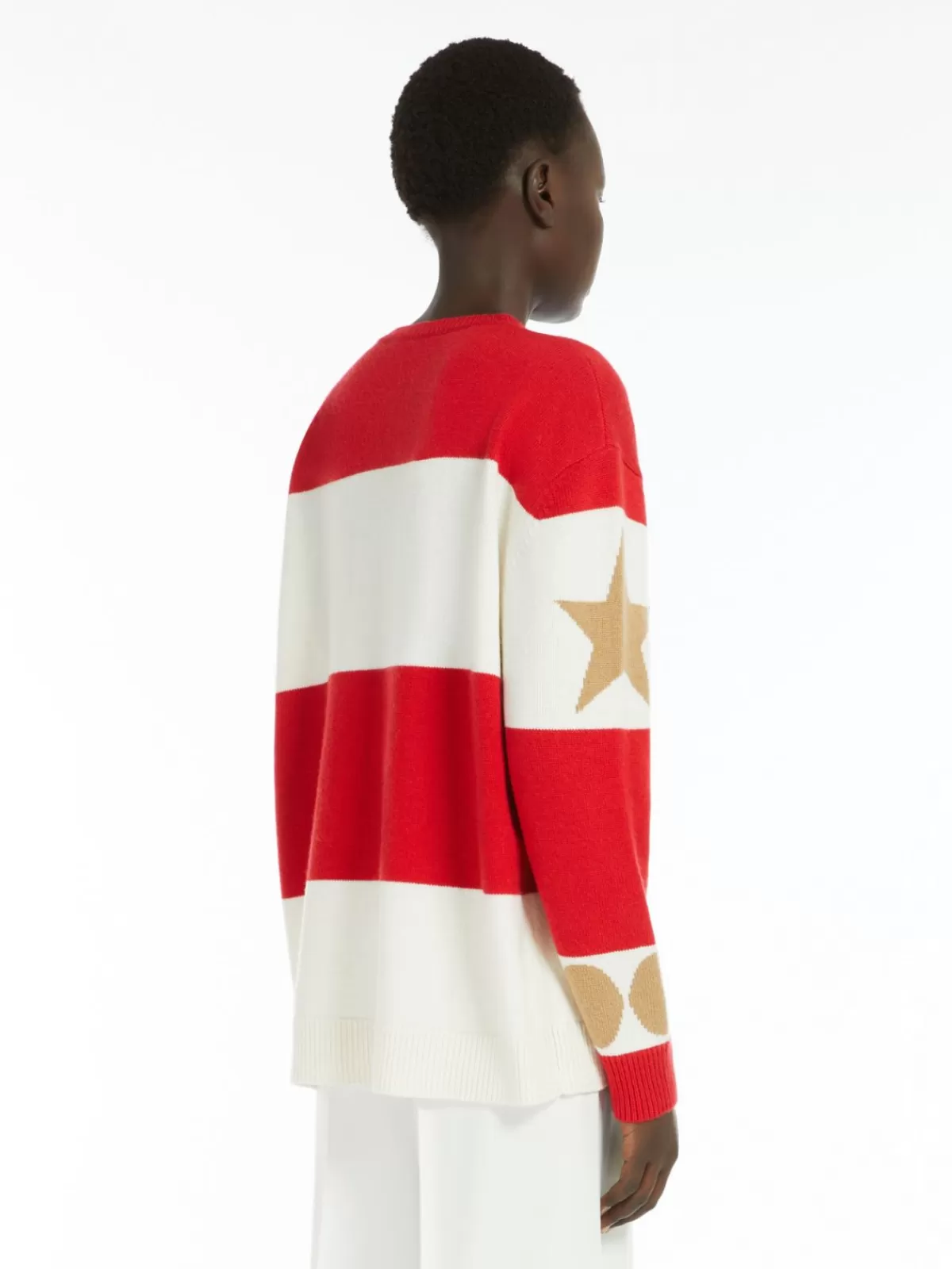 Suéter holgado Max Mara en lana y cachemira color rojo intenso - Prenda de invierno acogedora con diseño oversized