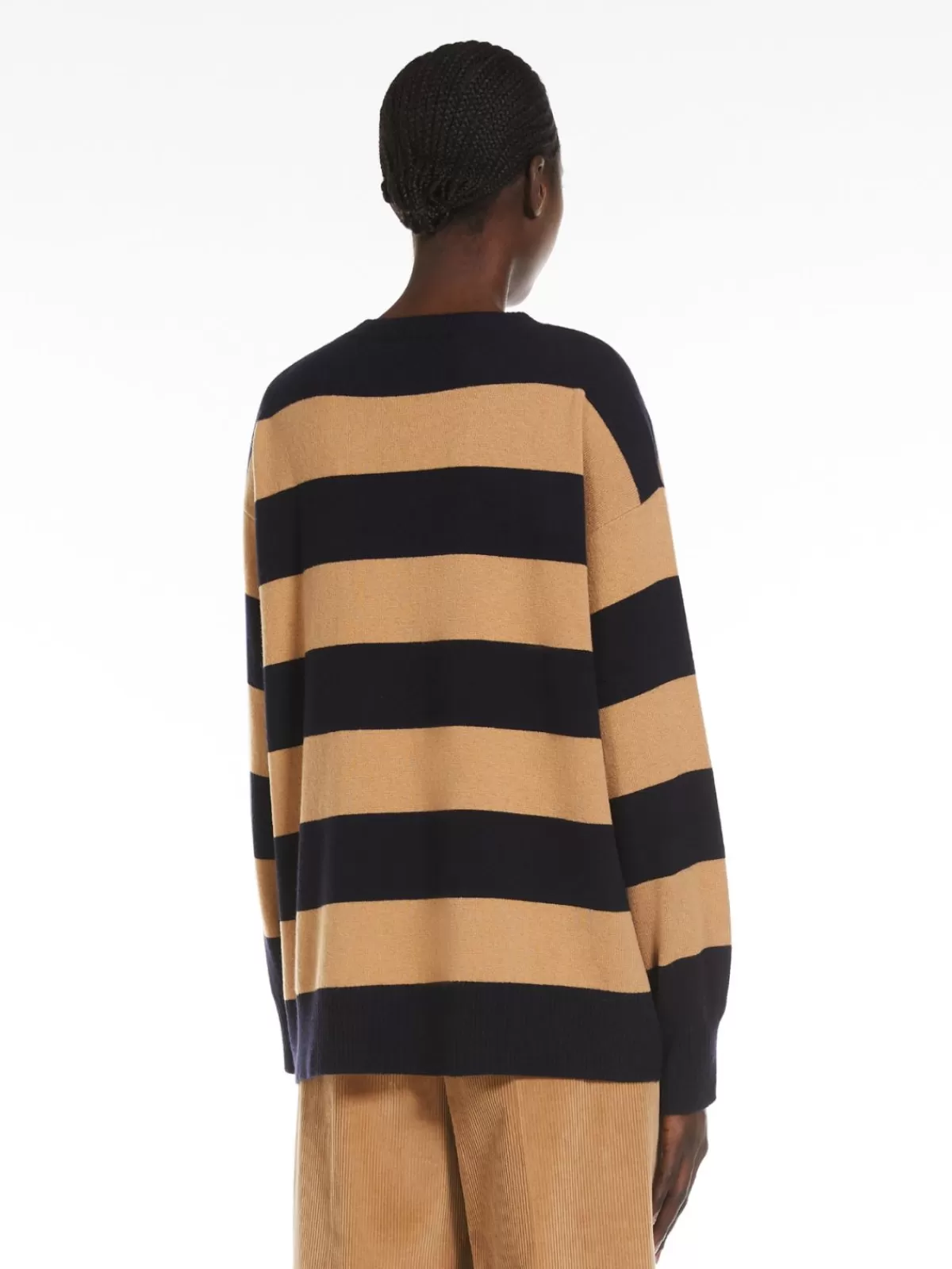 Abrigo tejido Max Mara - Suéter holgado de cuello alto en suave mezcla de lana y cachemir azul marino, diseño cómodo para invierno