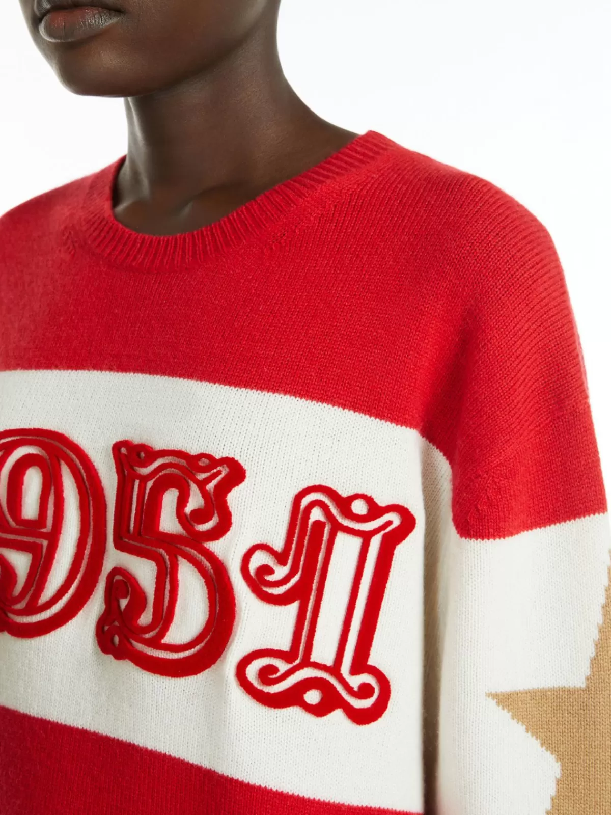 Suéter holgado Max Mara en lana y cachemira color rojo intenso - Prenda de invierno acogedora con diseño oversized