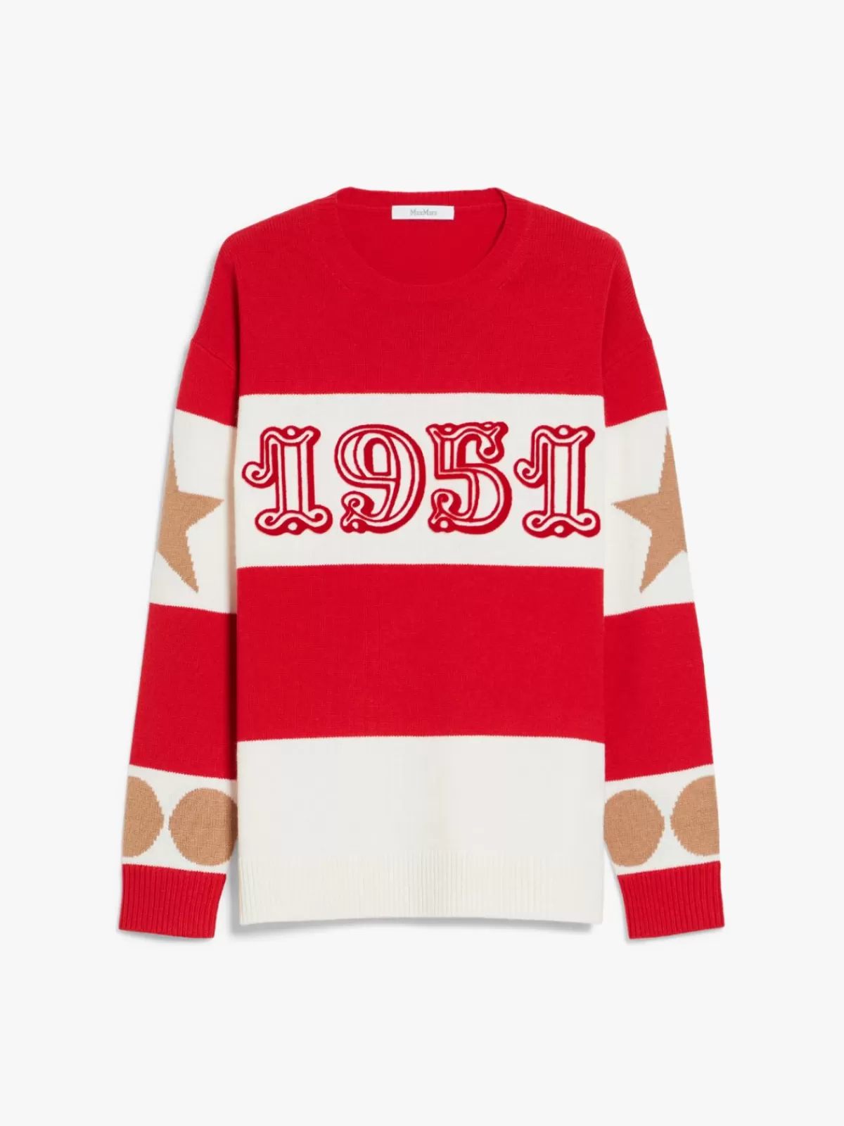 Suéter holgado Max Mara en lana y cachemira color rojo intenso - Prenda de invierno acogedora con diseño oversized