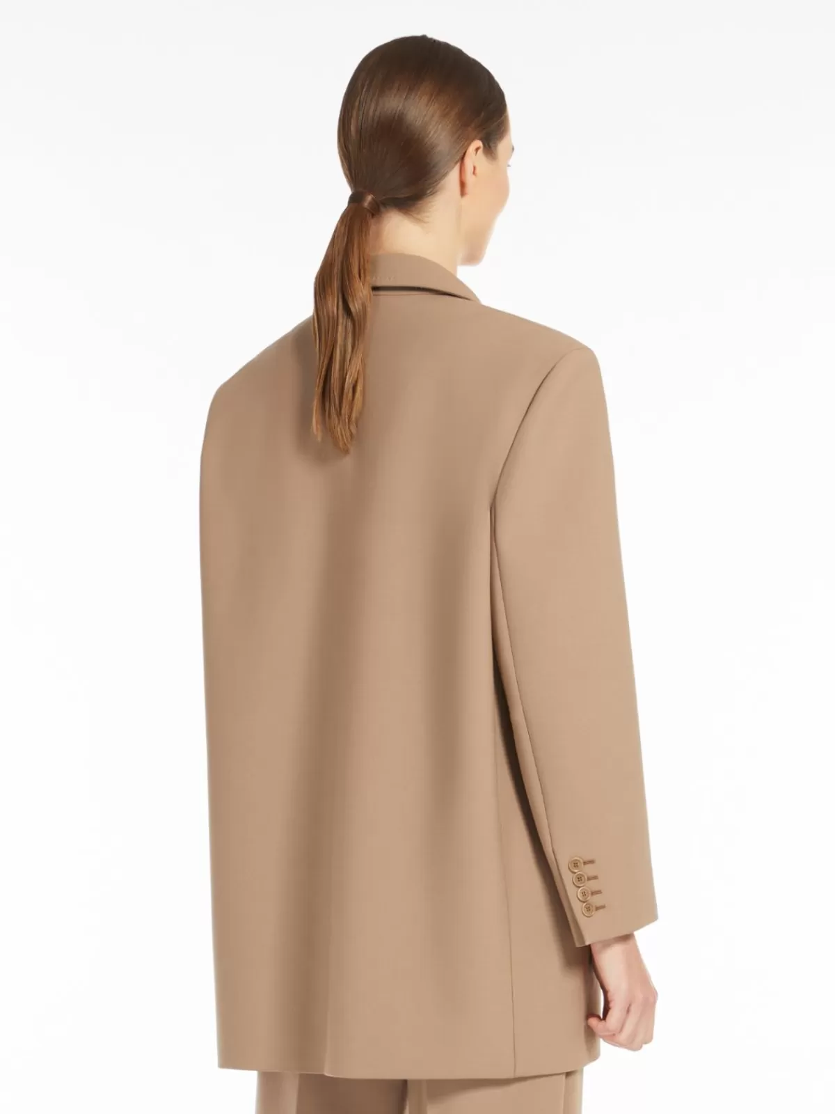 Chaquetas de temporada - Blazer oversize en crepé de lana Max Mara - Tono avellana tostado con corte relajado
