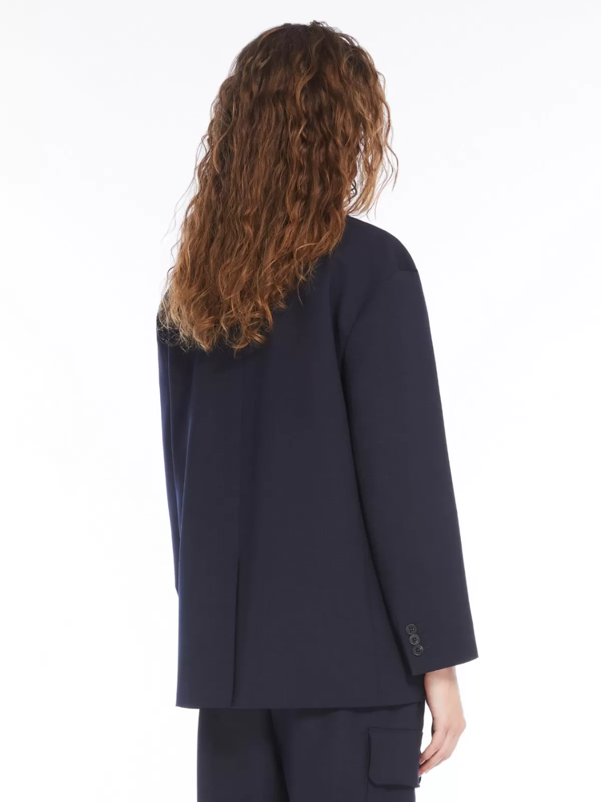 Chaqueta oversize Max Mara en gabardina con mezcla de lana - Azul marino intenso para looks sofisticados