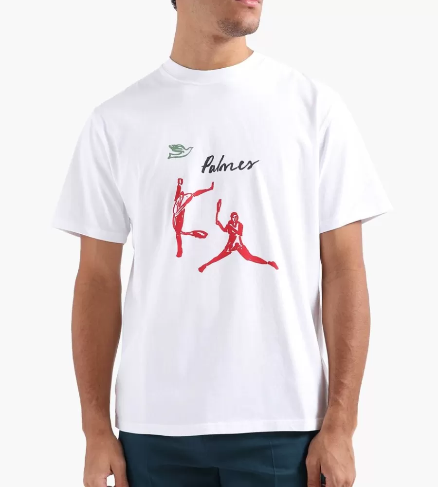 Camiseta Clásica PALMES Arena - Blanco Puro en Algodón Orgánico