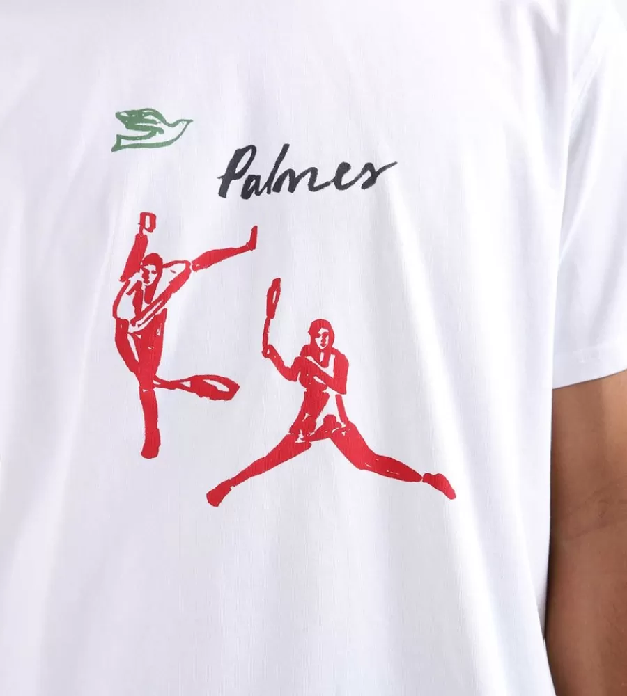 Camiseta Clásica PALMES Arena - Blanco Puro en Algodón Orgánico