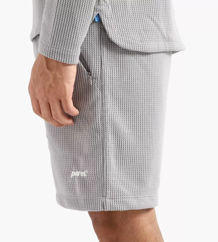 Bermudas Cómodas Saana en Tejido Waffle Gris Claro | PAREL STUDIOS