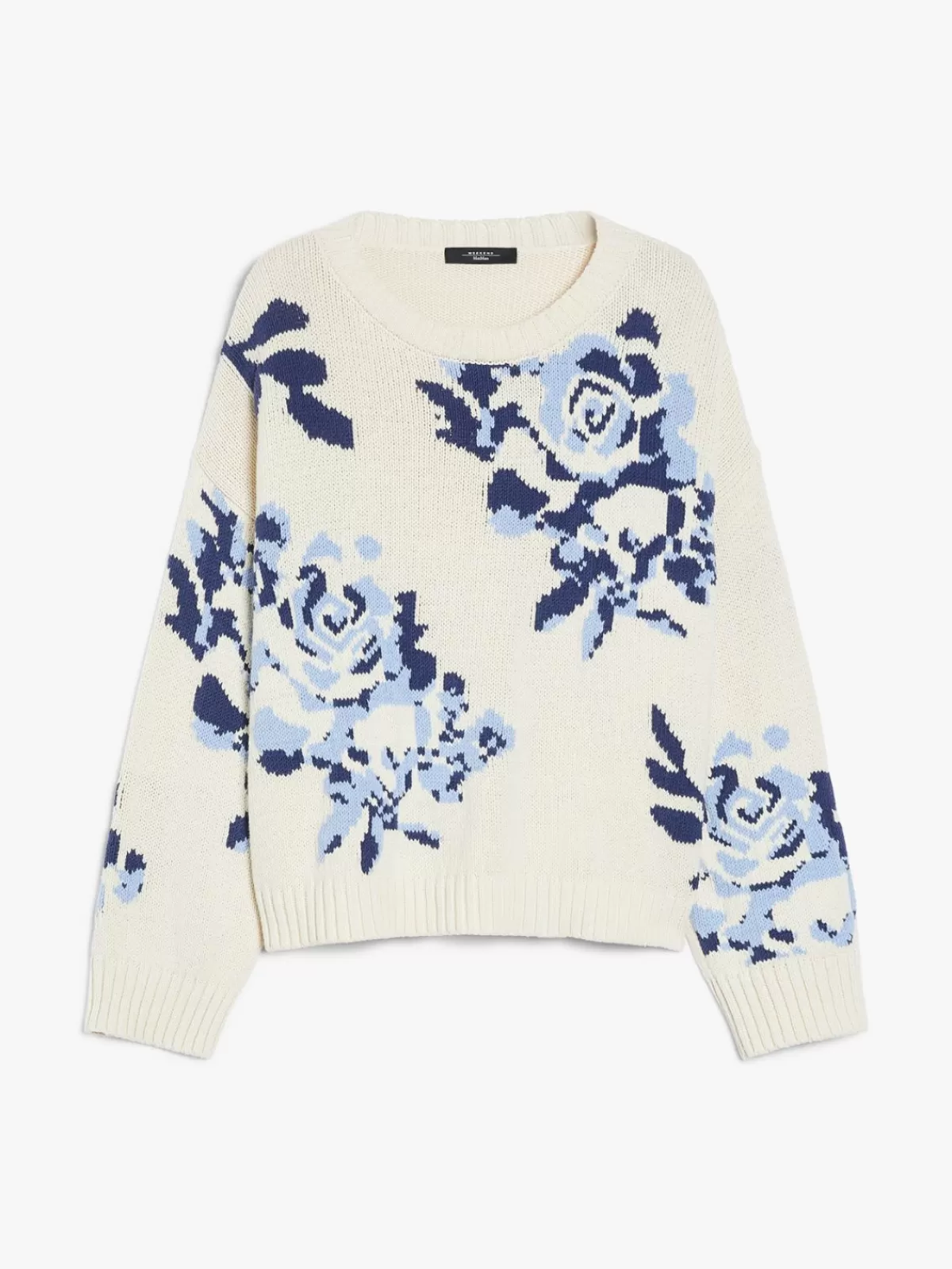 Jersey casual estampado en azul claro de Max Mara - Tejido en hilo de algodón para un look fresco