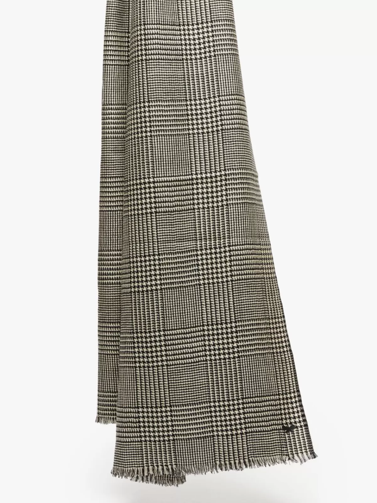 Elegante chal de lana estampado de Max Mara en tono negro - Bufandas y pañuelos de diseño