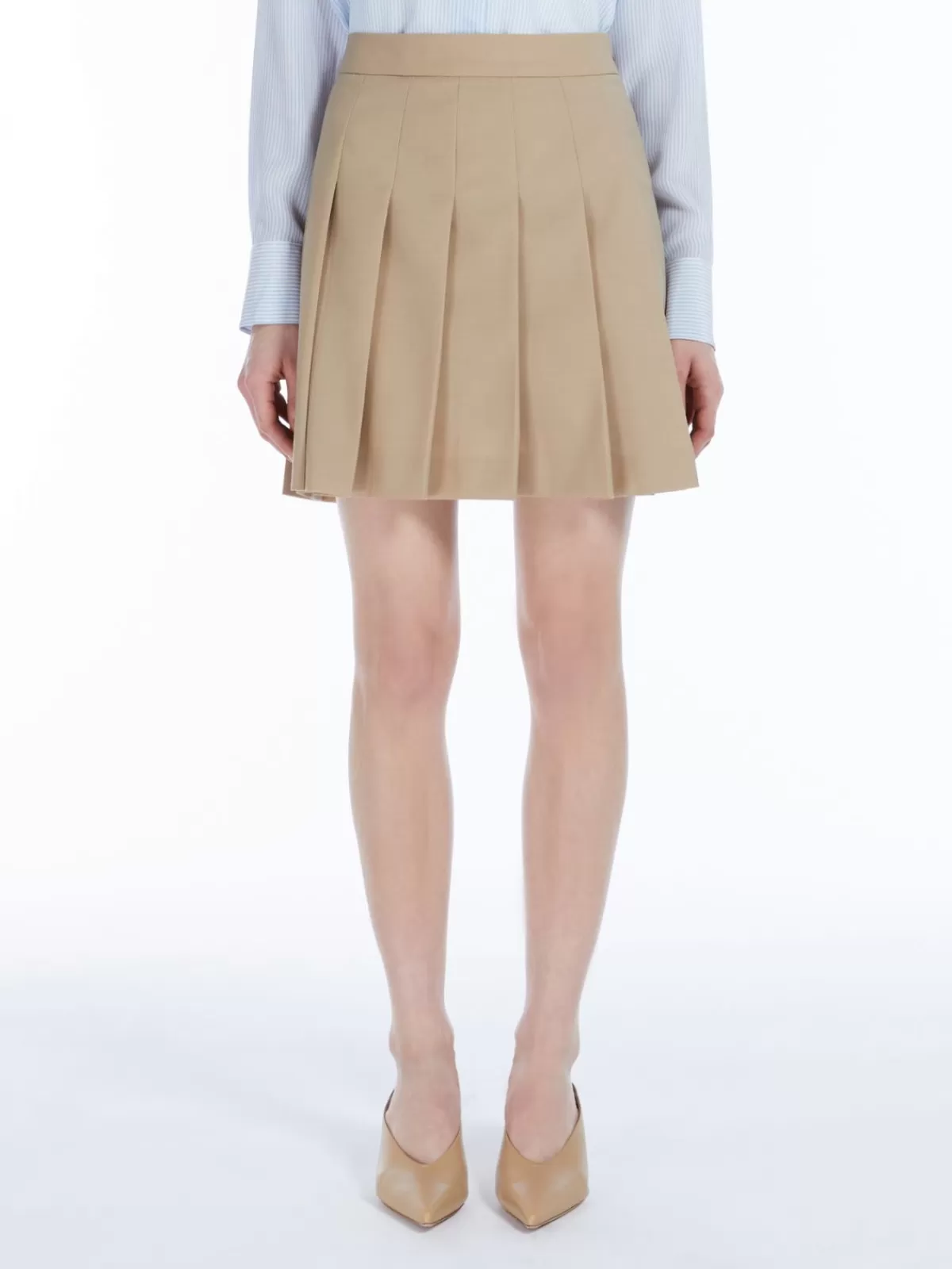 Falda plisada en gabardina Max Mara | Estilo colonial con detalles elegantes para looks versátiles