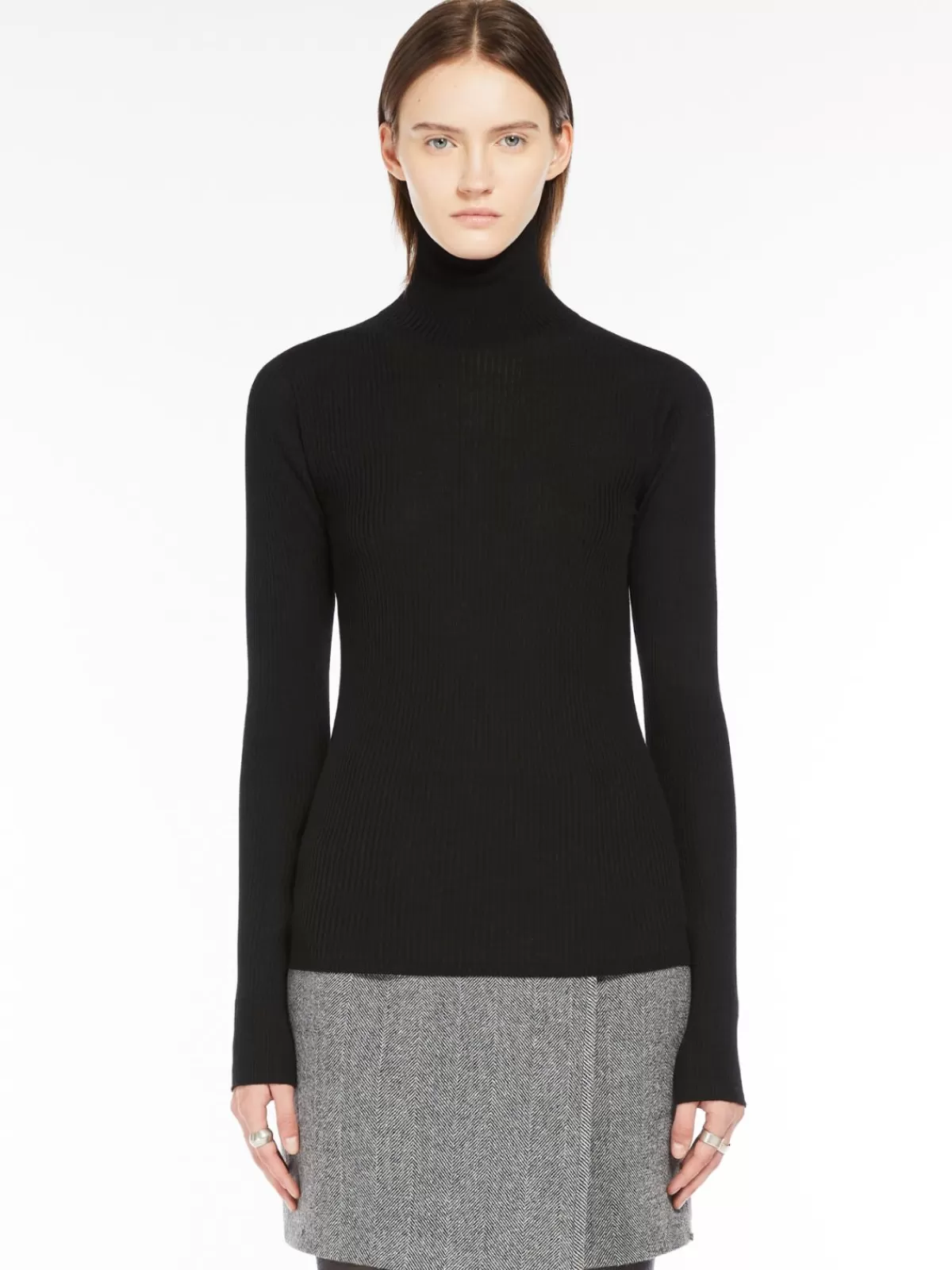 Max Mara - Jersey de cuello cisne en lana virgen - Negro clásico