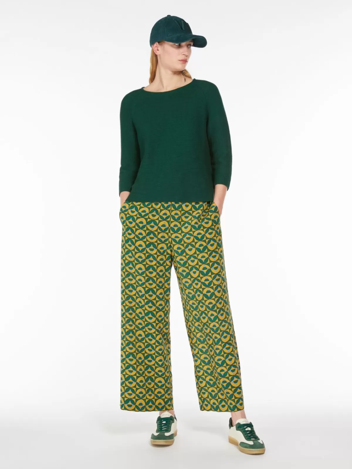 Suéter de algodón con ajuste cómodo Max Mara - Verde bosque para looks casuales