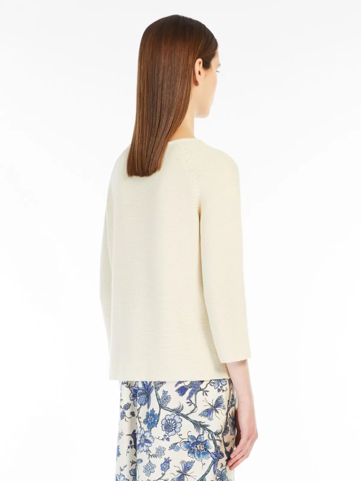 Max Mara - Jersey de algodón peinado con corte holgado en tono écru, ideal para looks casuales