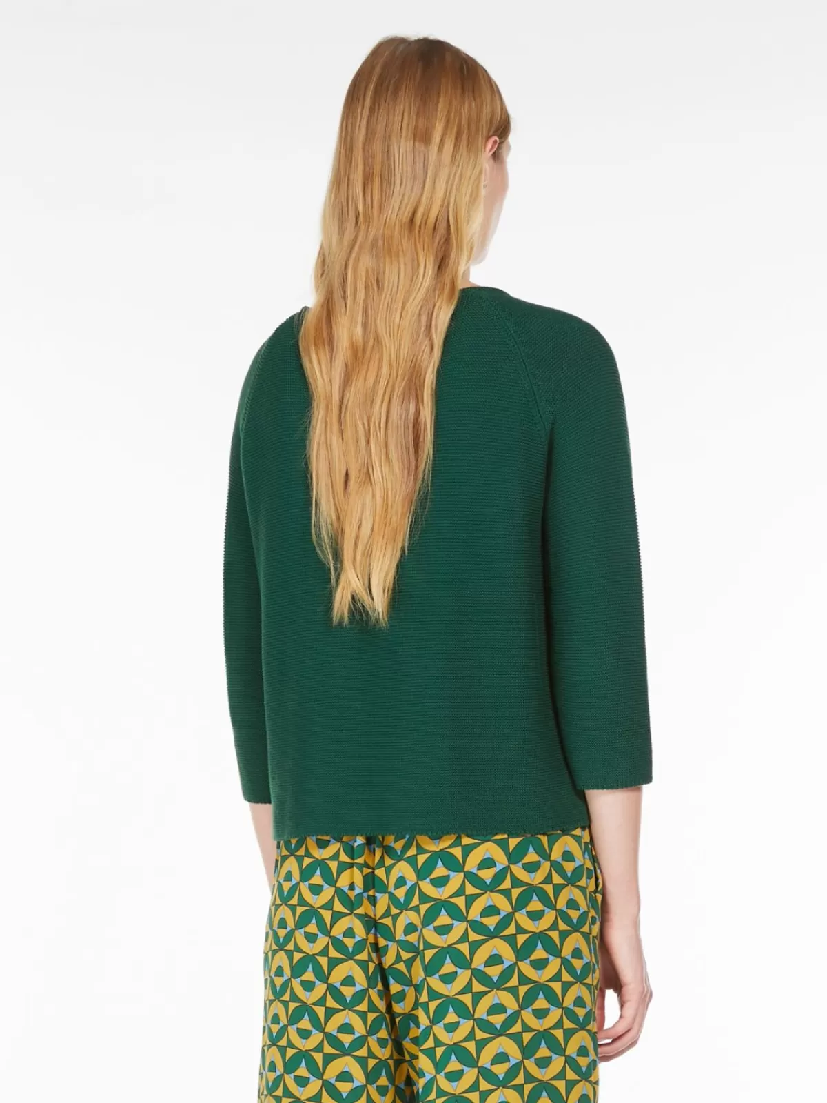 Suéter de algodón con ajuste cómodo Max Mara - Verde bosque para looks casuales