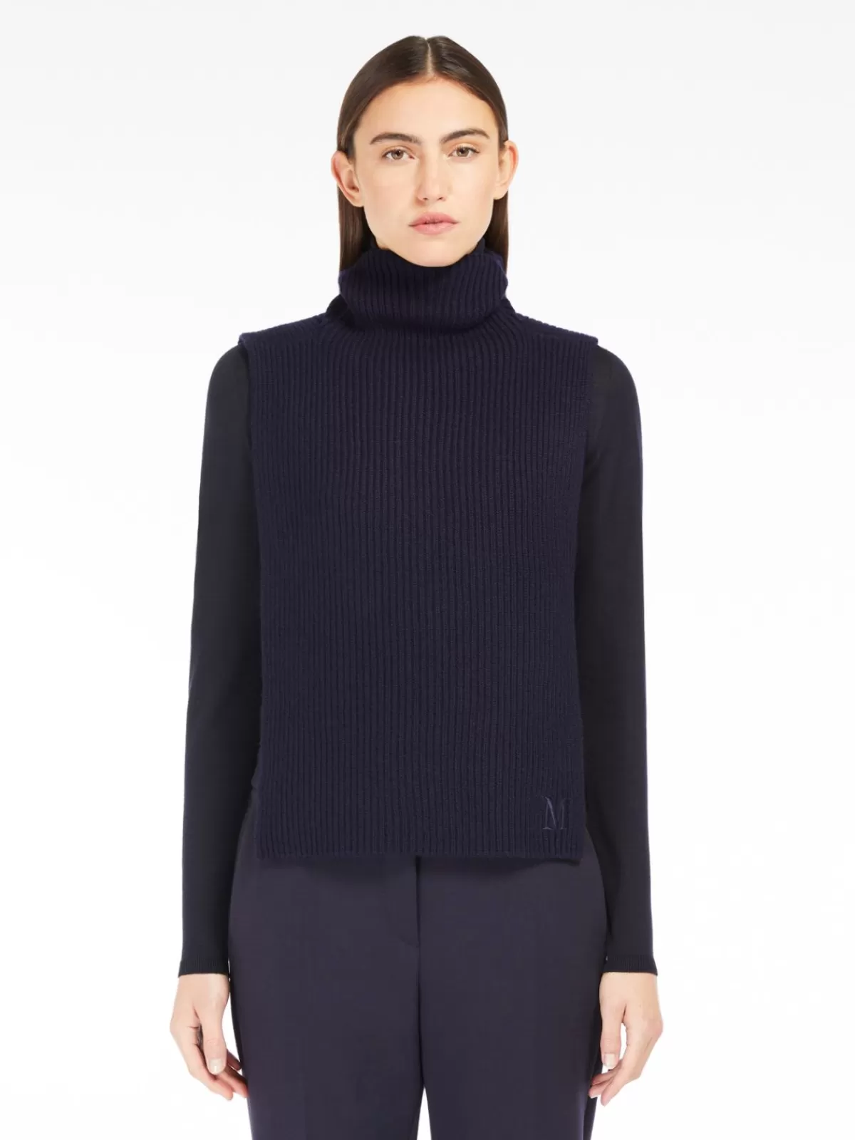 Gorro de invierno en cachemira acanalada Max Mara Capes - Azul noche intenso