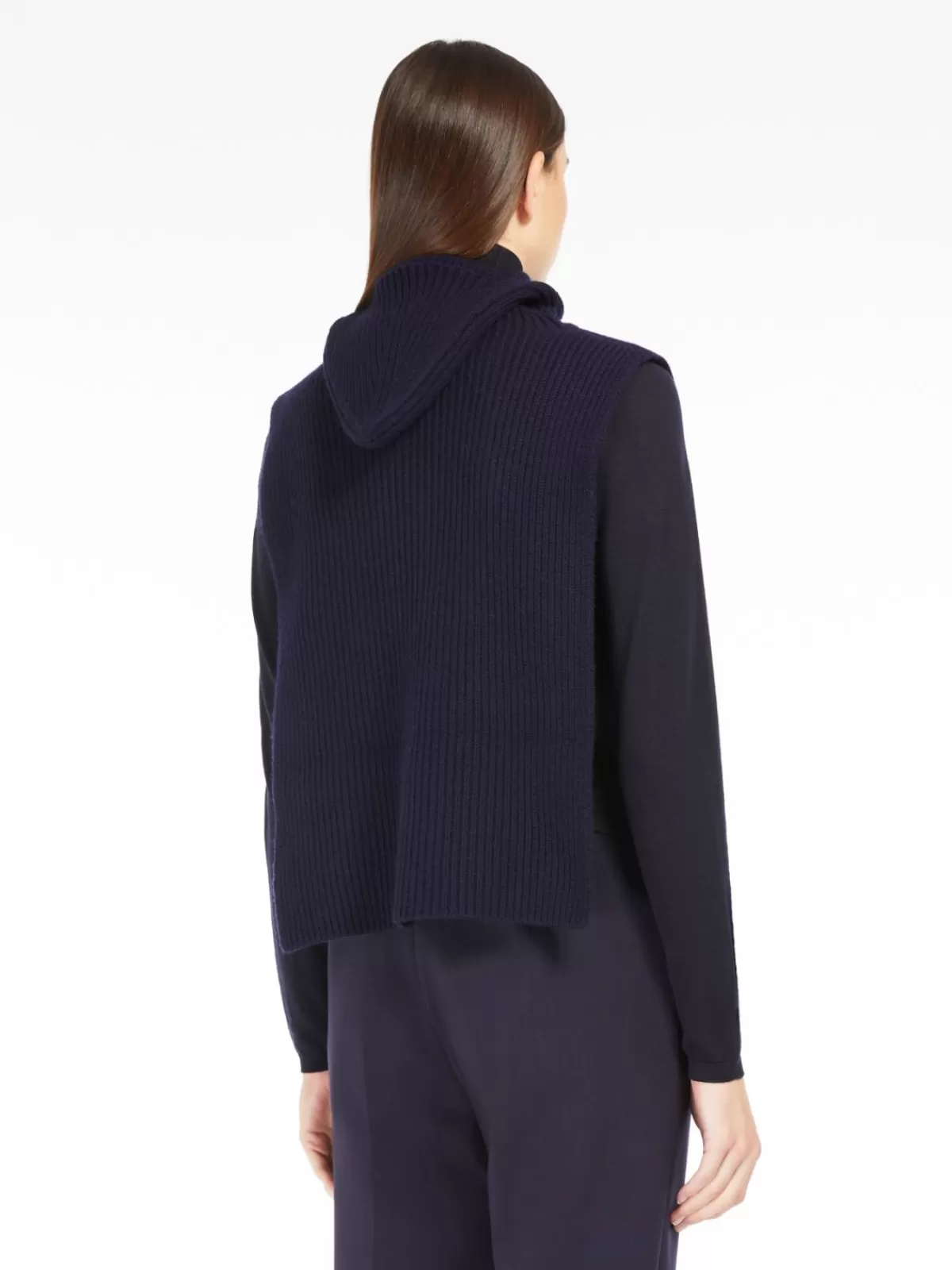 Gorro de invierno en cachemira acanalada Max Mara Capes - Azul noche intenso