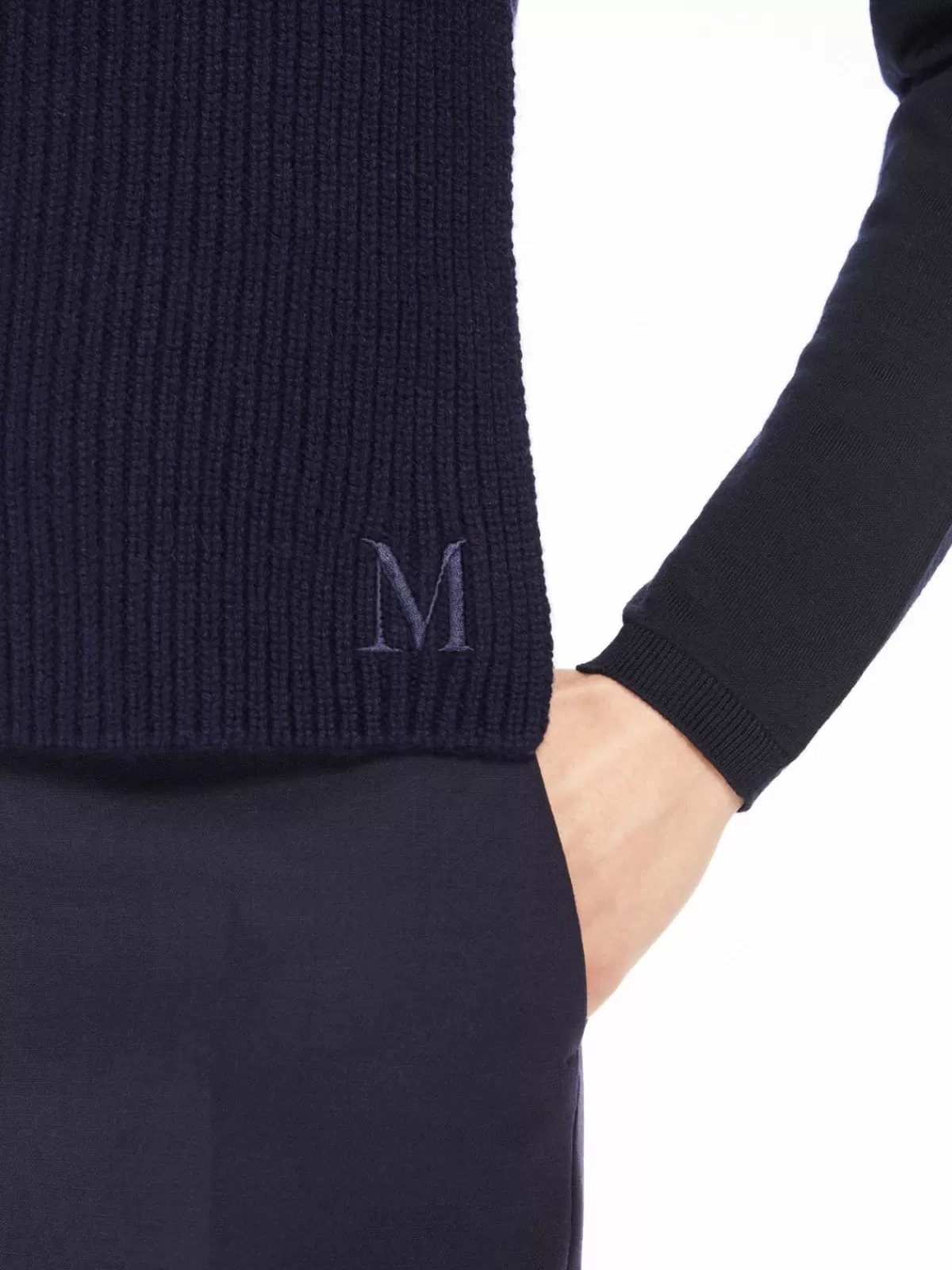 Gorro de invierno en cachemira acanalada Max Mara Capes - Azul noche intenso