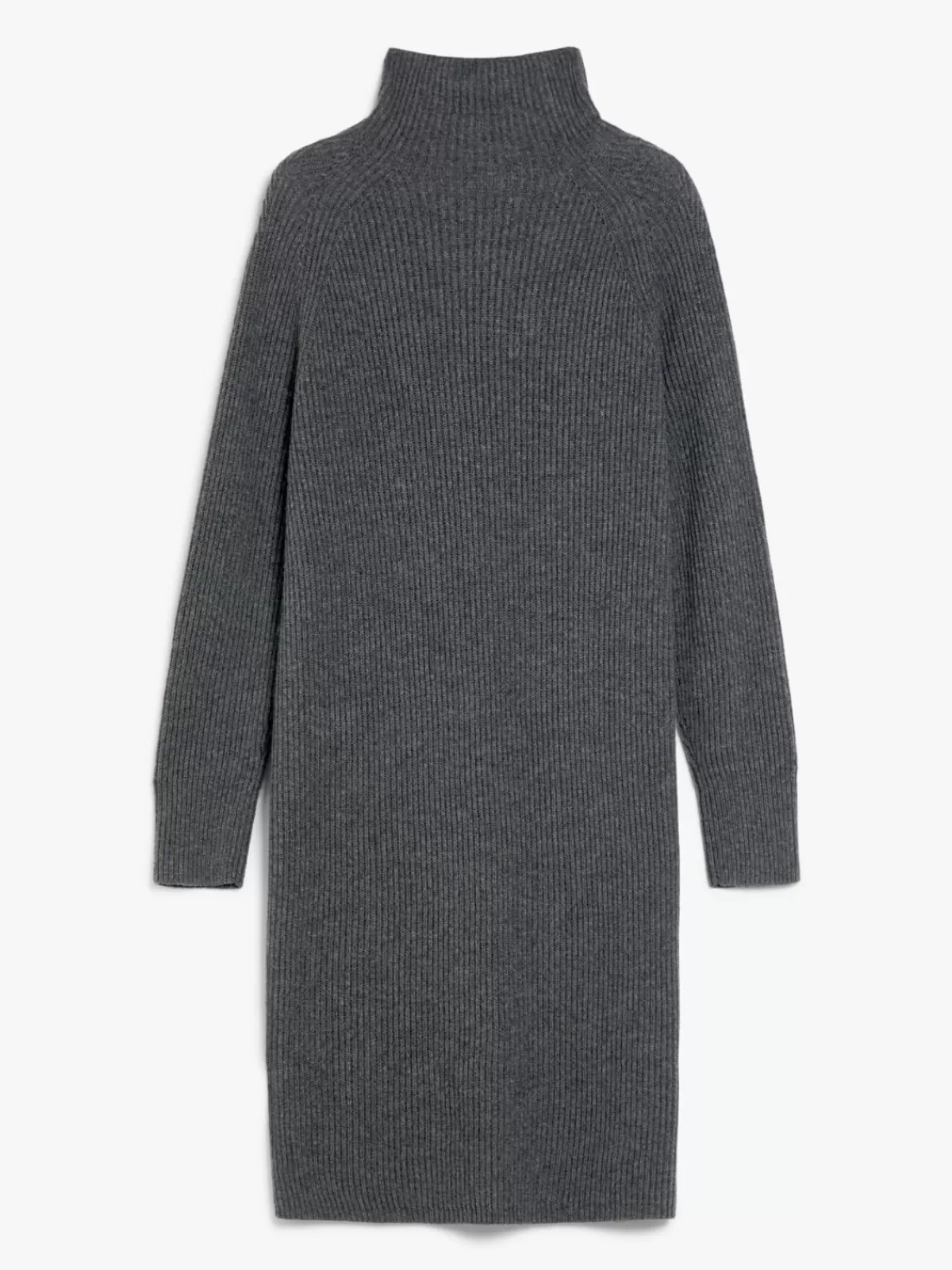 Vestido acanalado Max Mara en gris neutro - mezcla suave de cachemir para look elegante - Talla media
