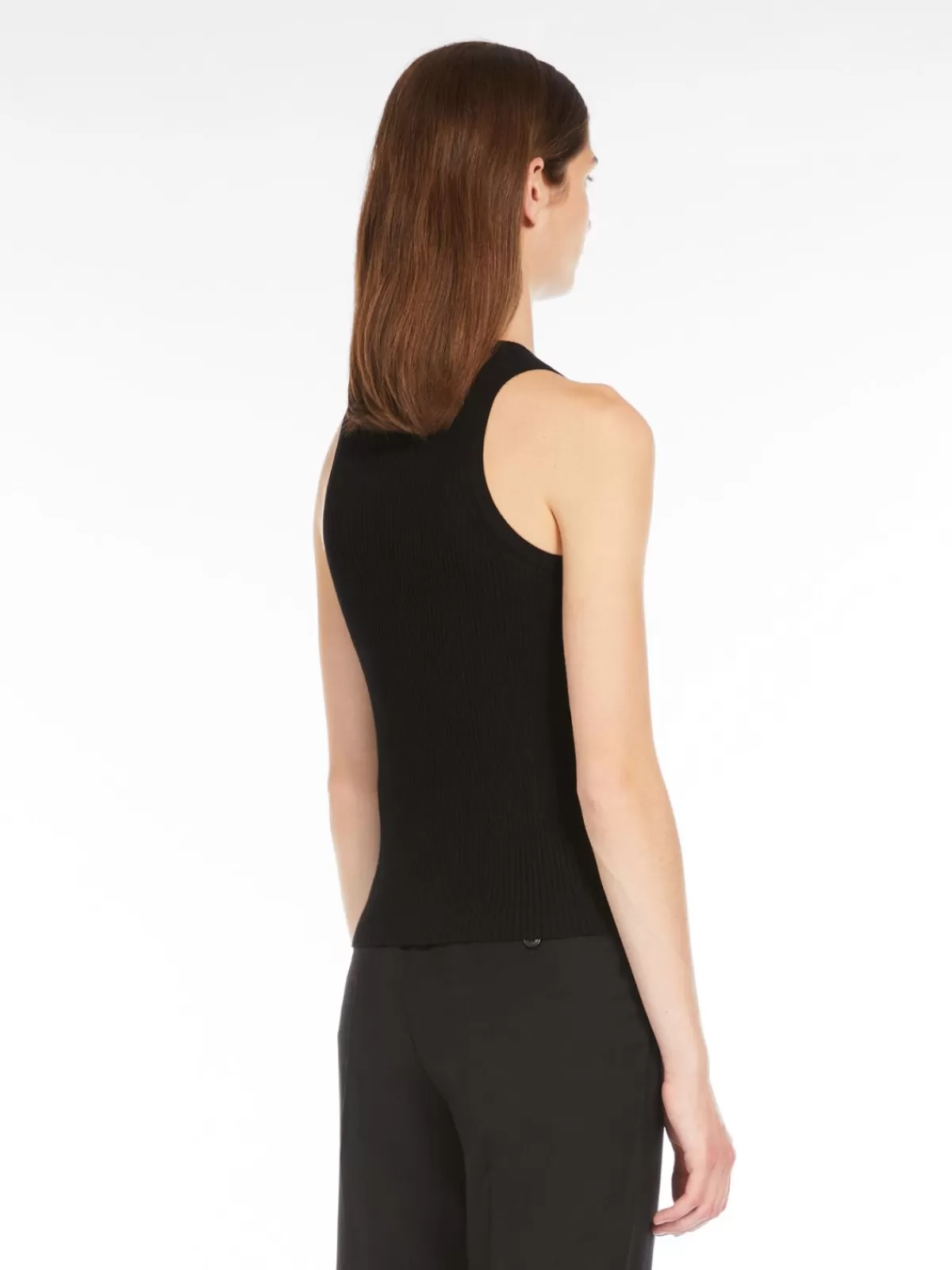 Jersey de punto acanalado en viscosa de Max Mara - Negro elegante para un look clásico