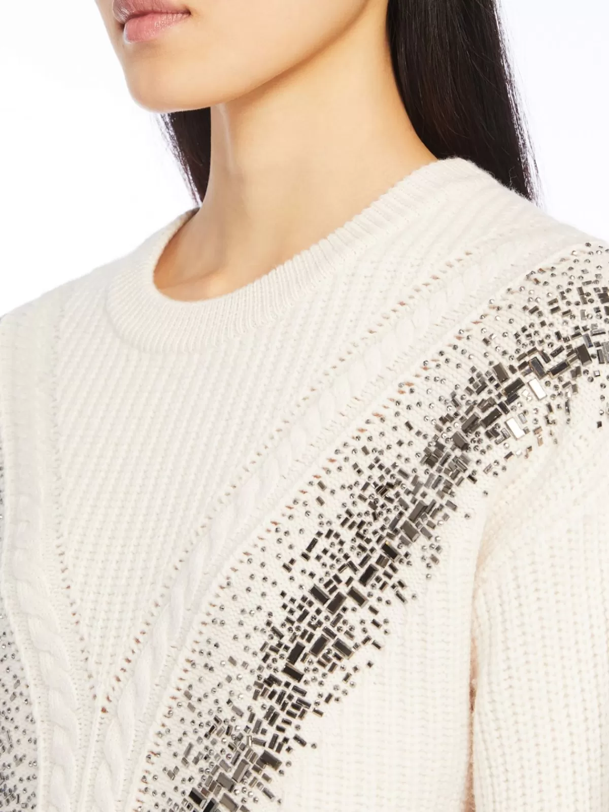 Jersey de lana acanalada Max Mara - Diseño clásico en blanco puro para mujer