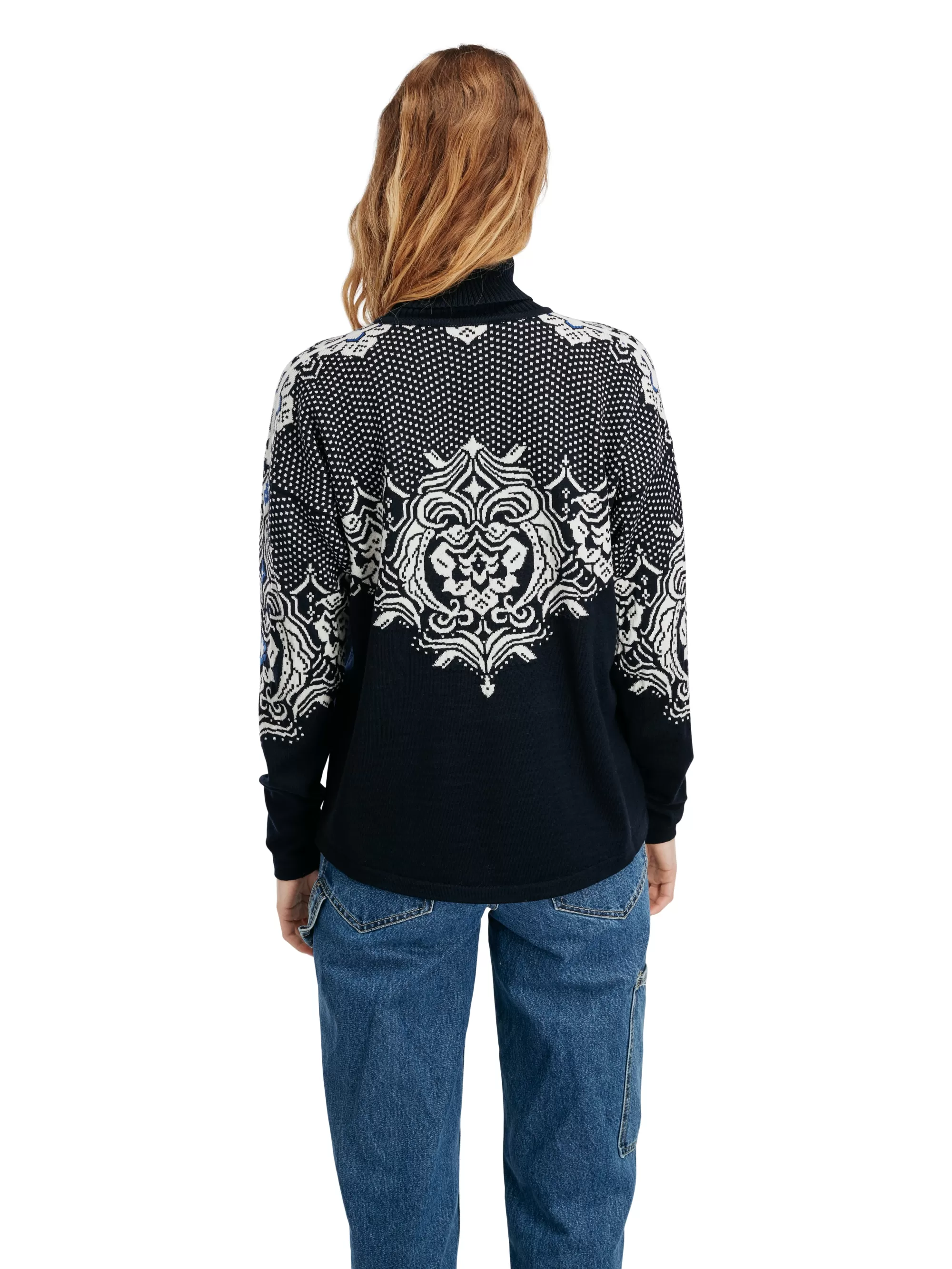 Suéter femenino Rosendal para invierno - Diseño noruego clásico en lana premium (Colección Dale of Norway)