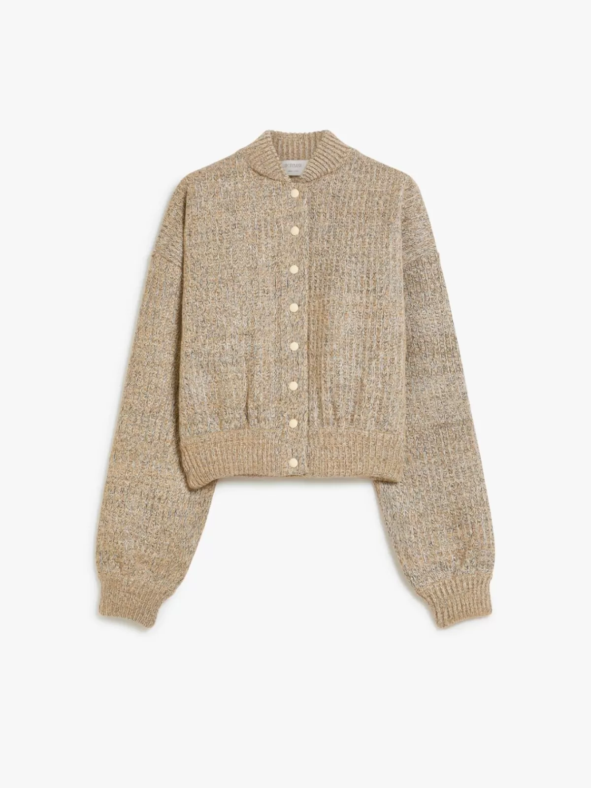 Chaqueta bomber acolchada Max Mara en tejido de lana recubierto - Abrigo ligero de edición limitada en color arena cálido con detalles de costura premium