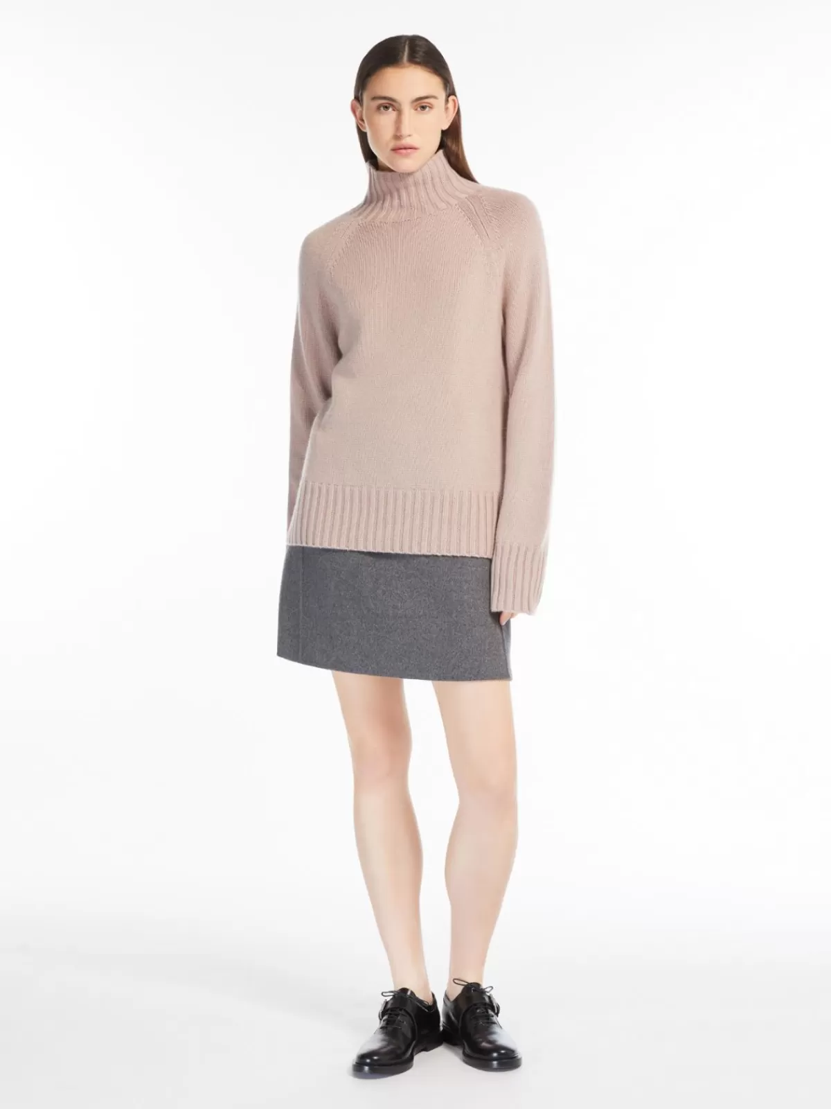 Falda Mini Invierno en Lana Premium Max Mara - Gris Medio