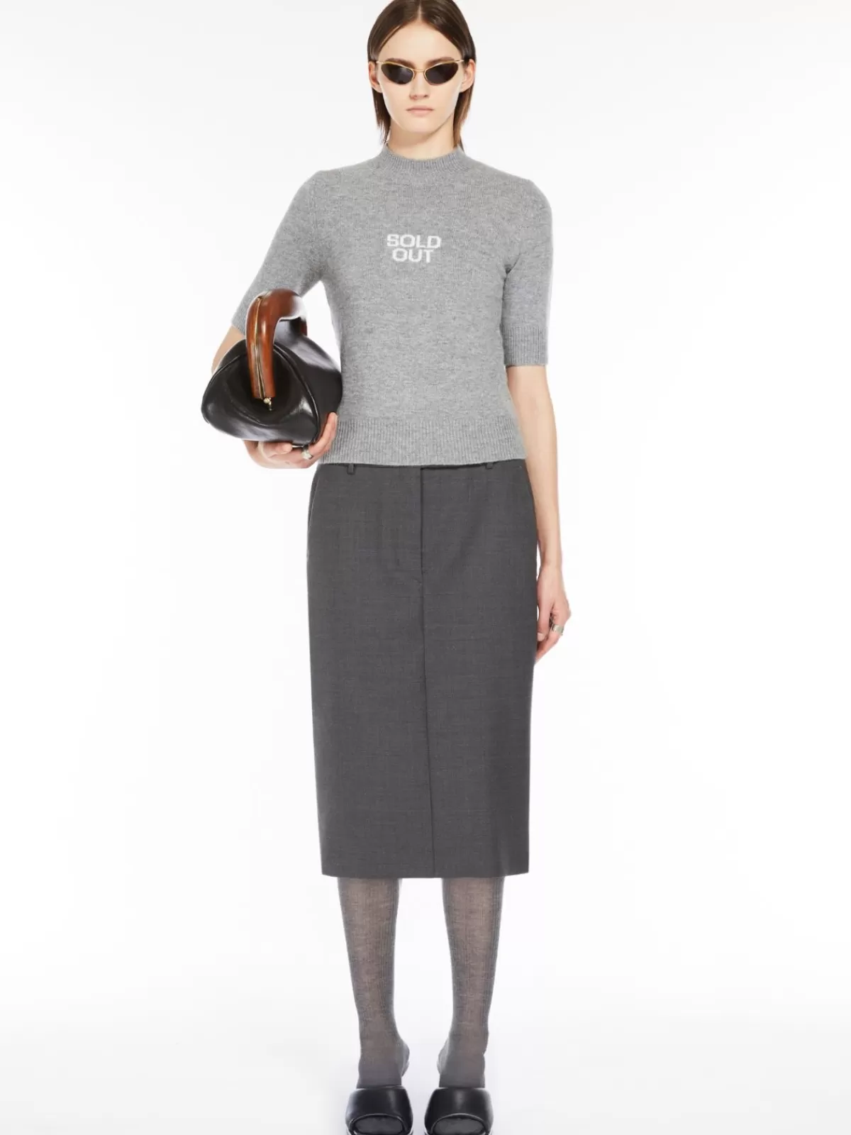 Jersey de manga corta Max Mara - Mezcla suave de lana y cachemir, ideal para días frescos (Modelo Avio)