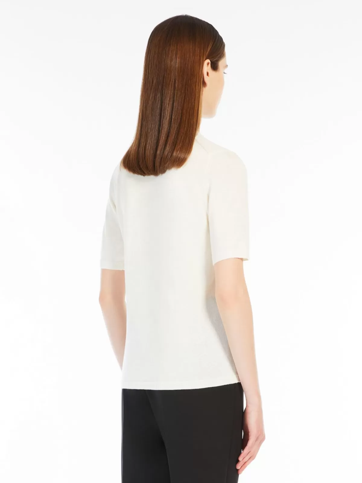 Jersey clásico de cachemir y seda fina | Max Mara | Color vainilla suave