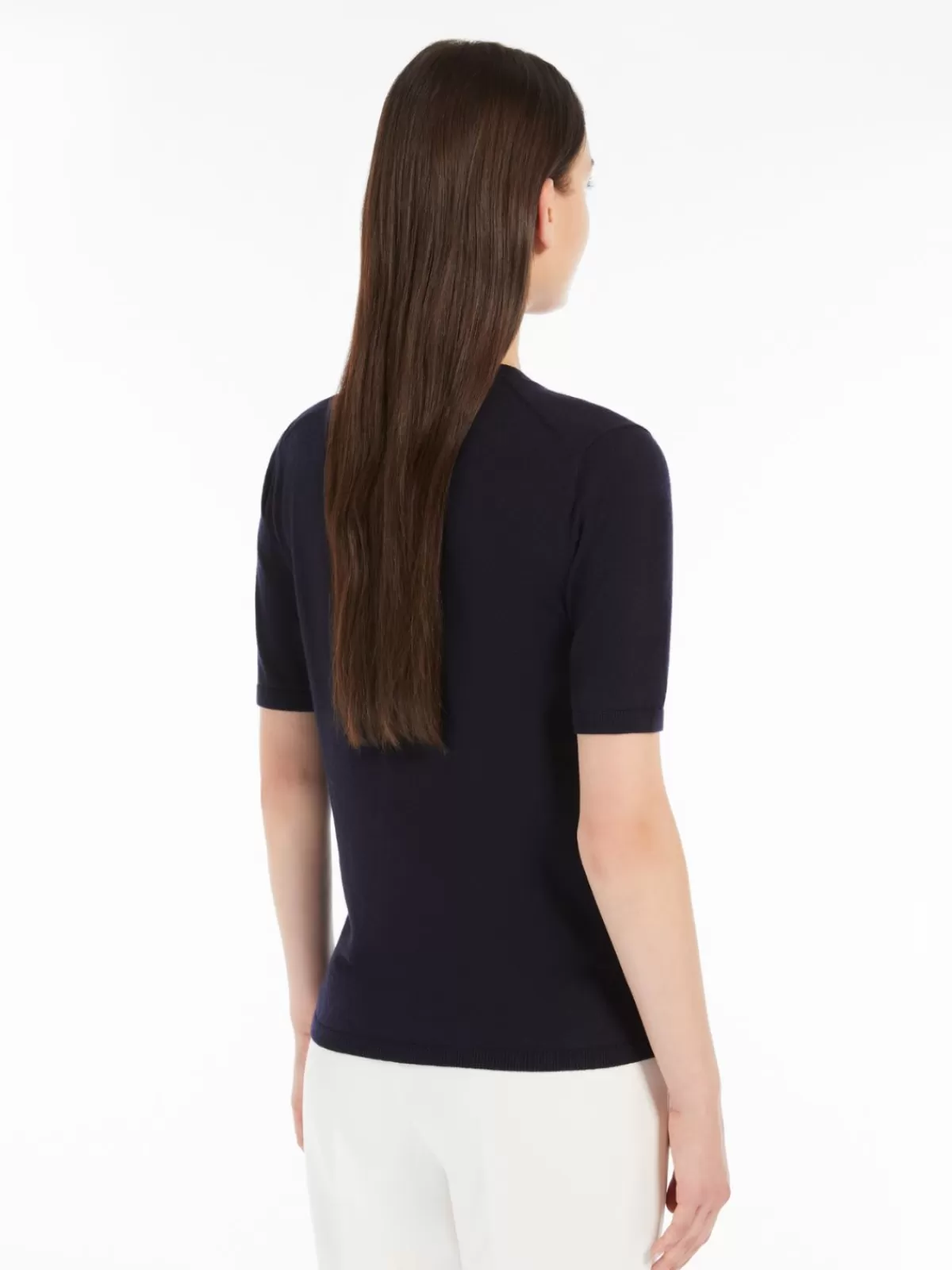 Jersey premium de seda y cachemira Max Mara - Azul marino intenso para looks elegantes