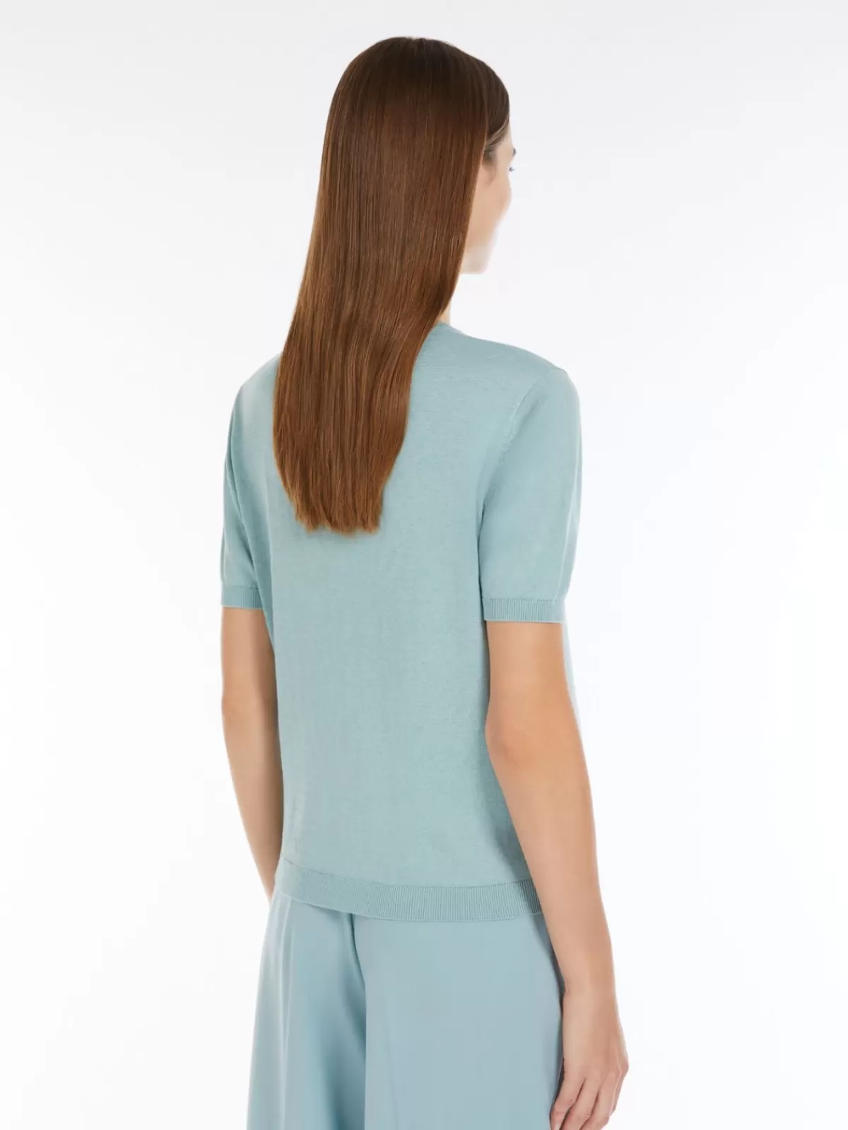 Camiseta suave de seda y algodón Max Mara | Verde pastel | Prendas de punto primavera-verano