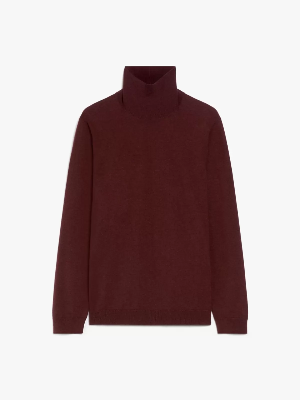 Suéter de cuello cisne en seda y lana Max Mara - Color borgoña elegante para invierno