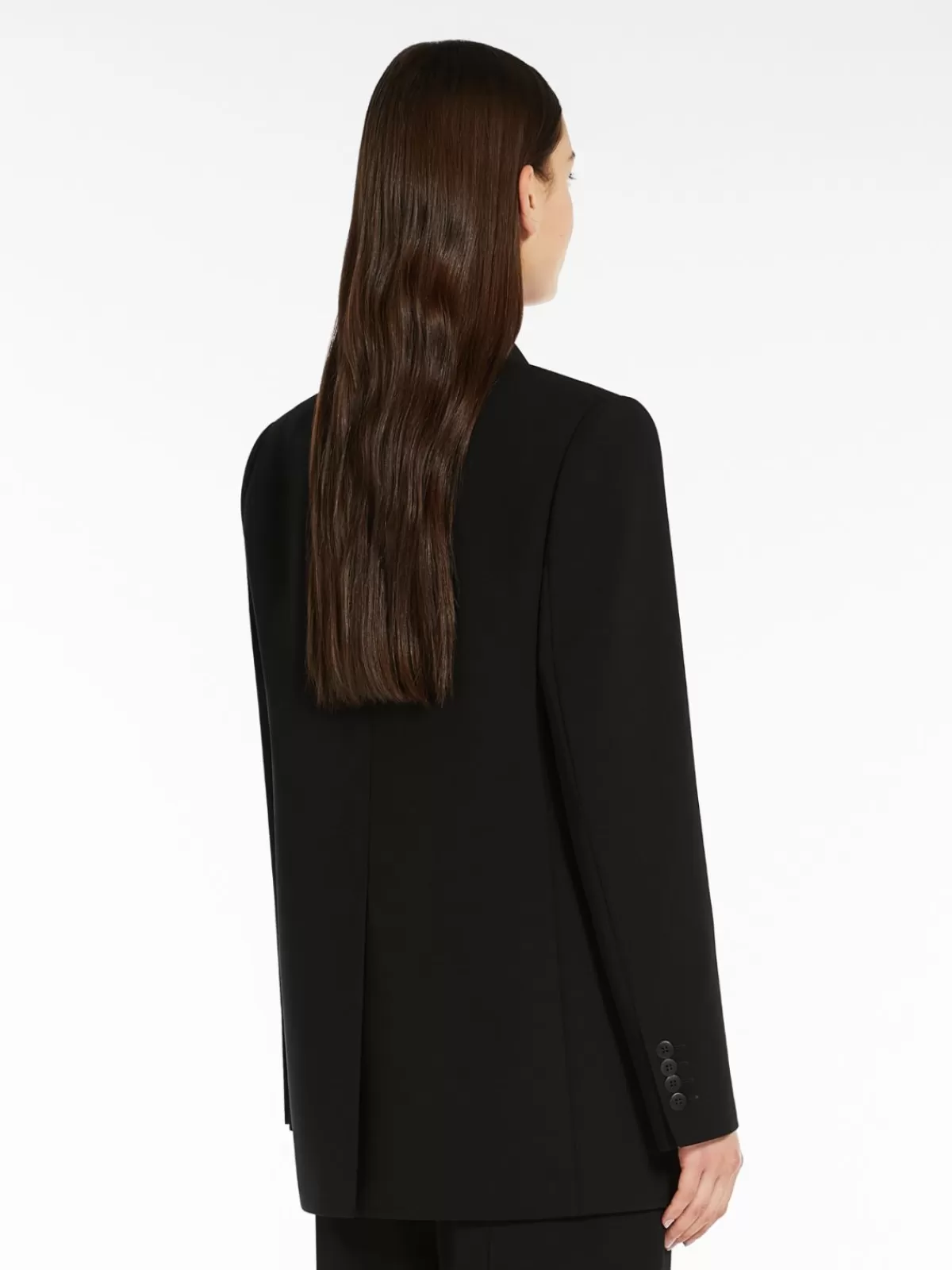 Elegante saco Max Mara de corte sencillo en tejido cady - Negro clásico | Abrigos y sacos de calidad premium