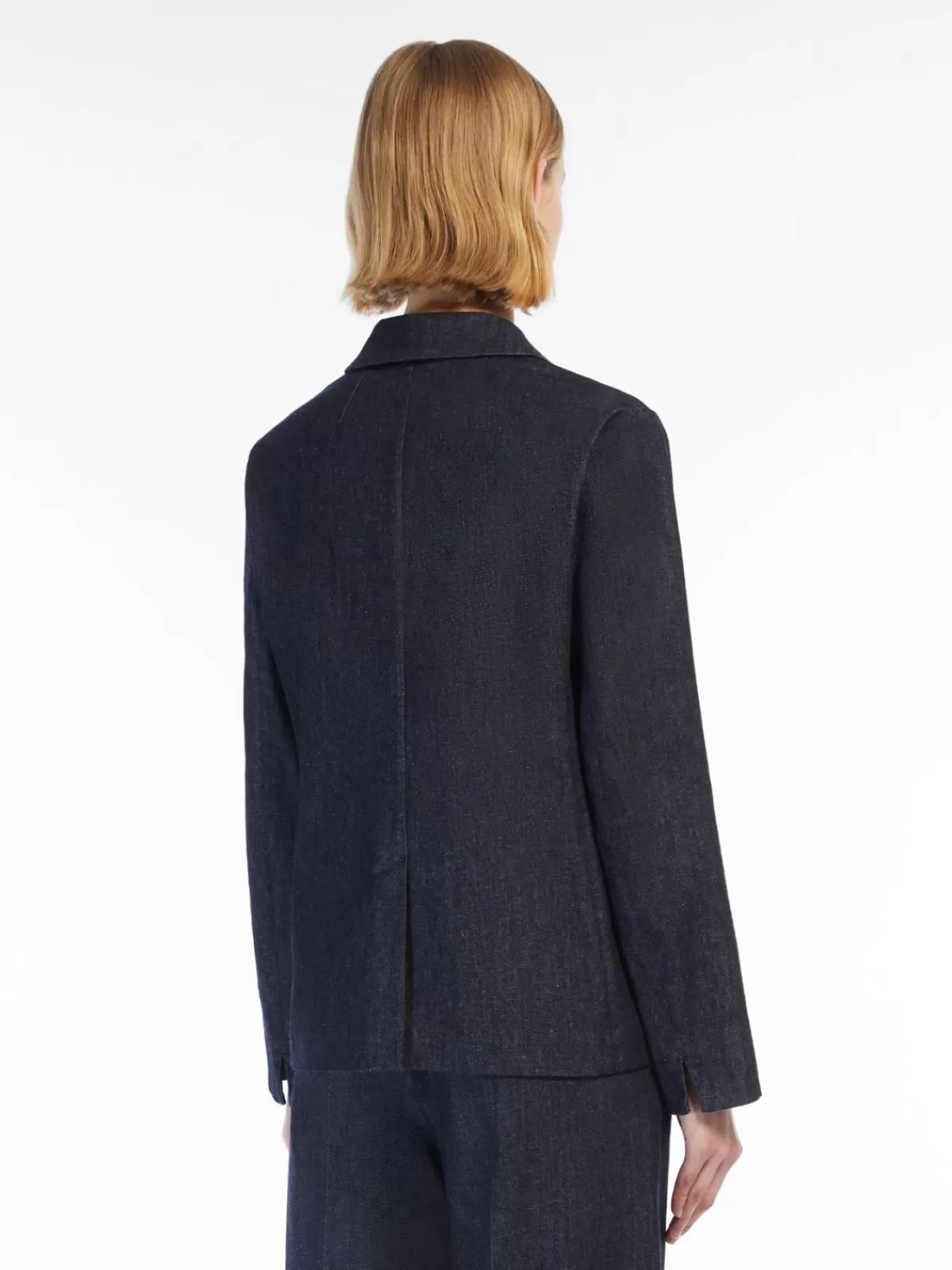 Chaquetas elegantes | Modelo Midnight Blue de mezclilla con un botón, diseño exclusivo Max Mara
