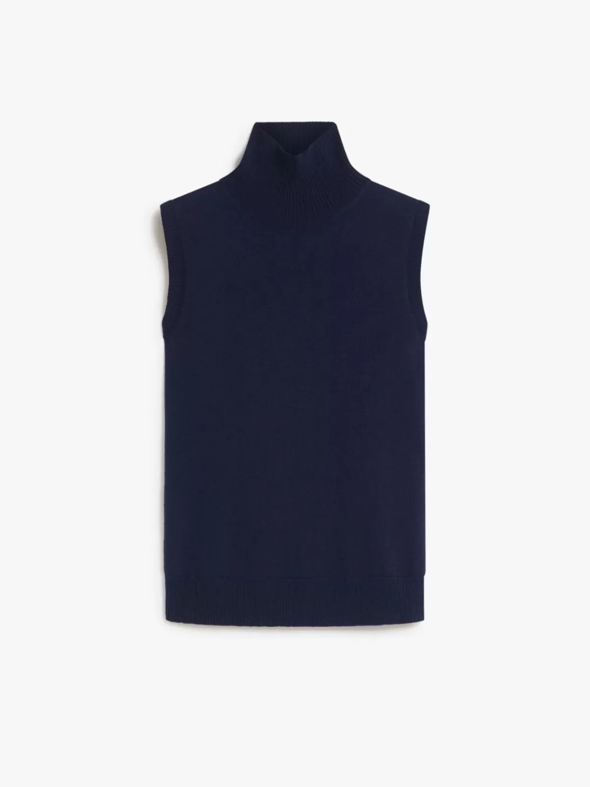 Jersey sin mangas de cuello alto estilo polo en tinta - Max Mara - Tejido premium para un look elegante