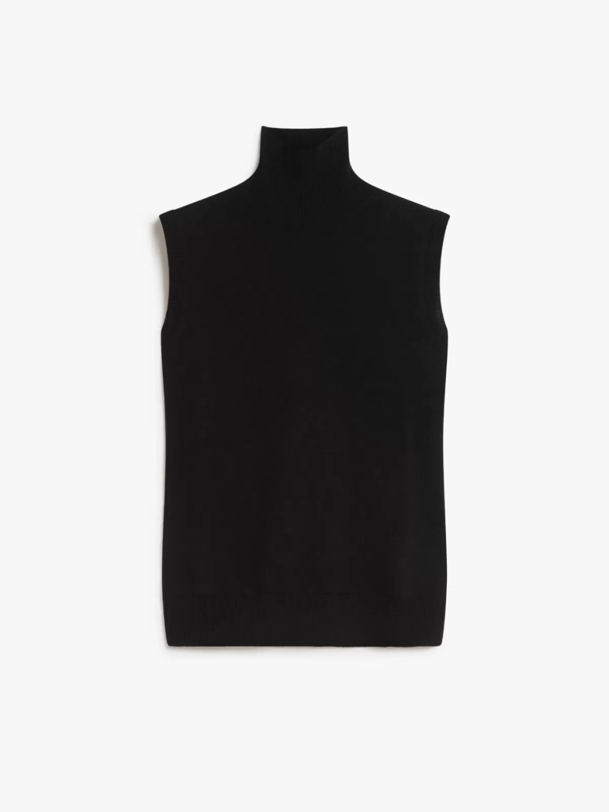 Jersey sin mangas Max Mara - Cuello alto estilo polo en color negro elegante