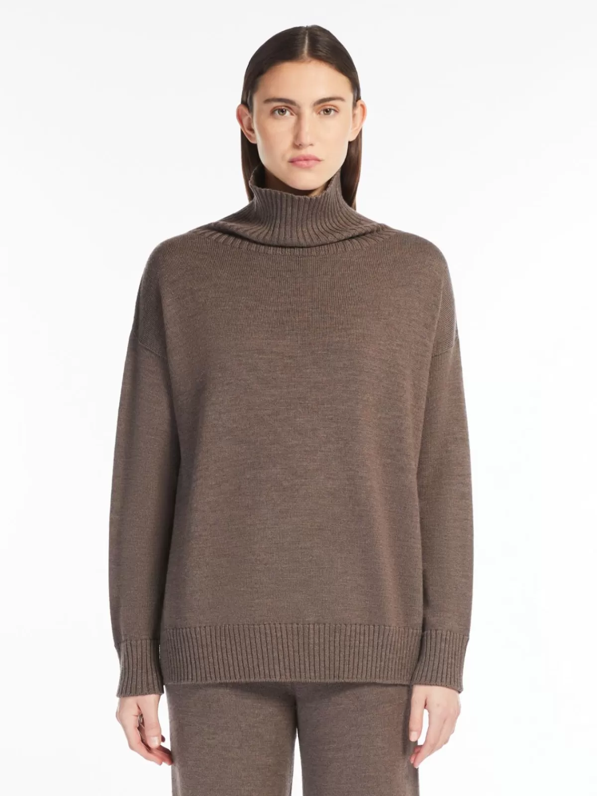 Jersey de Lana Suave Max Mara - Tono Avellana Tostado para Invierno