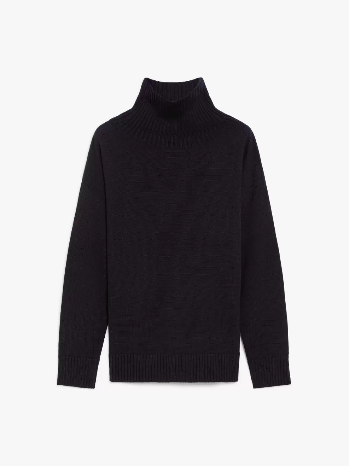 Max Mara Jersey de lana suave para abrigo cálido - Tono negro intenso con diseño elegante