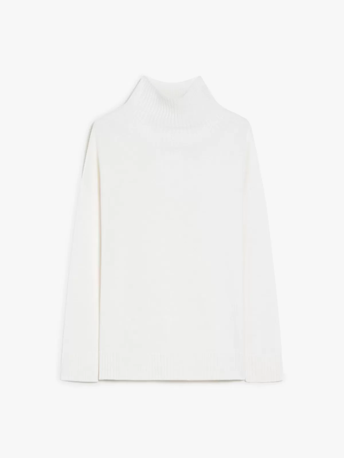 Max Mara Suéter invernal de lana delicada - Abrigo tejido en blanco helado