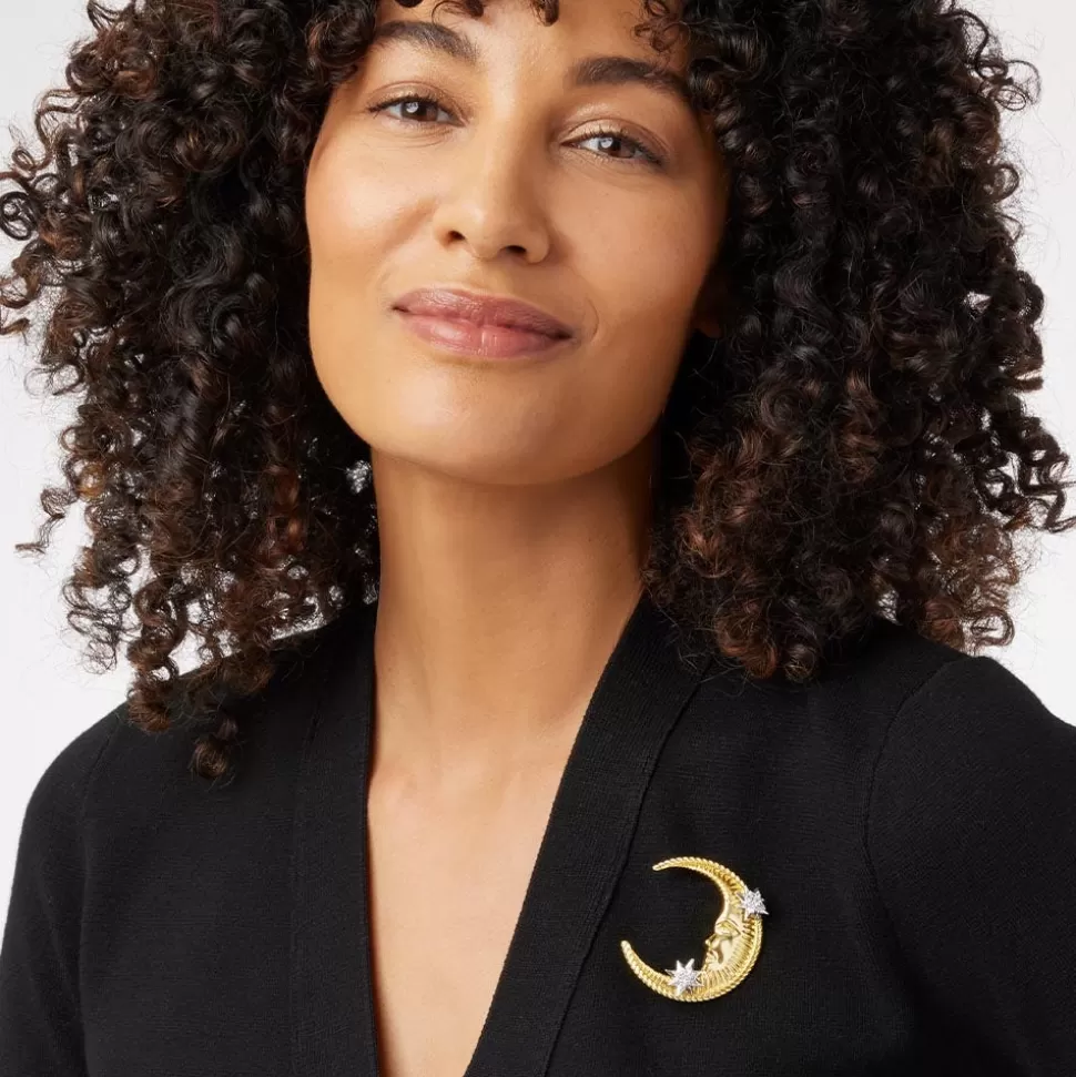 Broche Lunar Español Día y Noche - Alfiler Decorativo Met con Estilo Elegante