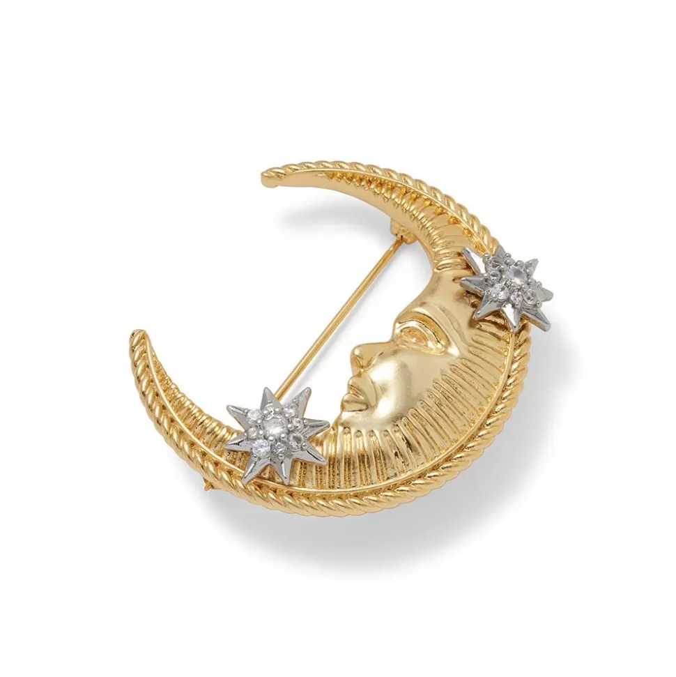 Broche Lunar Español Día y Noche - Alfiler Decorativo Met con Estilo Elegante
