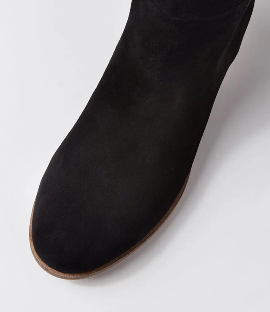 Botas Altas DJANGO & JULIETTE para Mujer - Strath en Piel de Ante Negro, Diseño Elegante y Cómodo para Looks Sofisticados