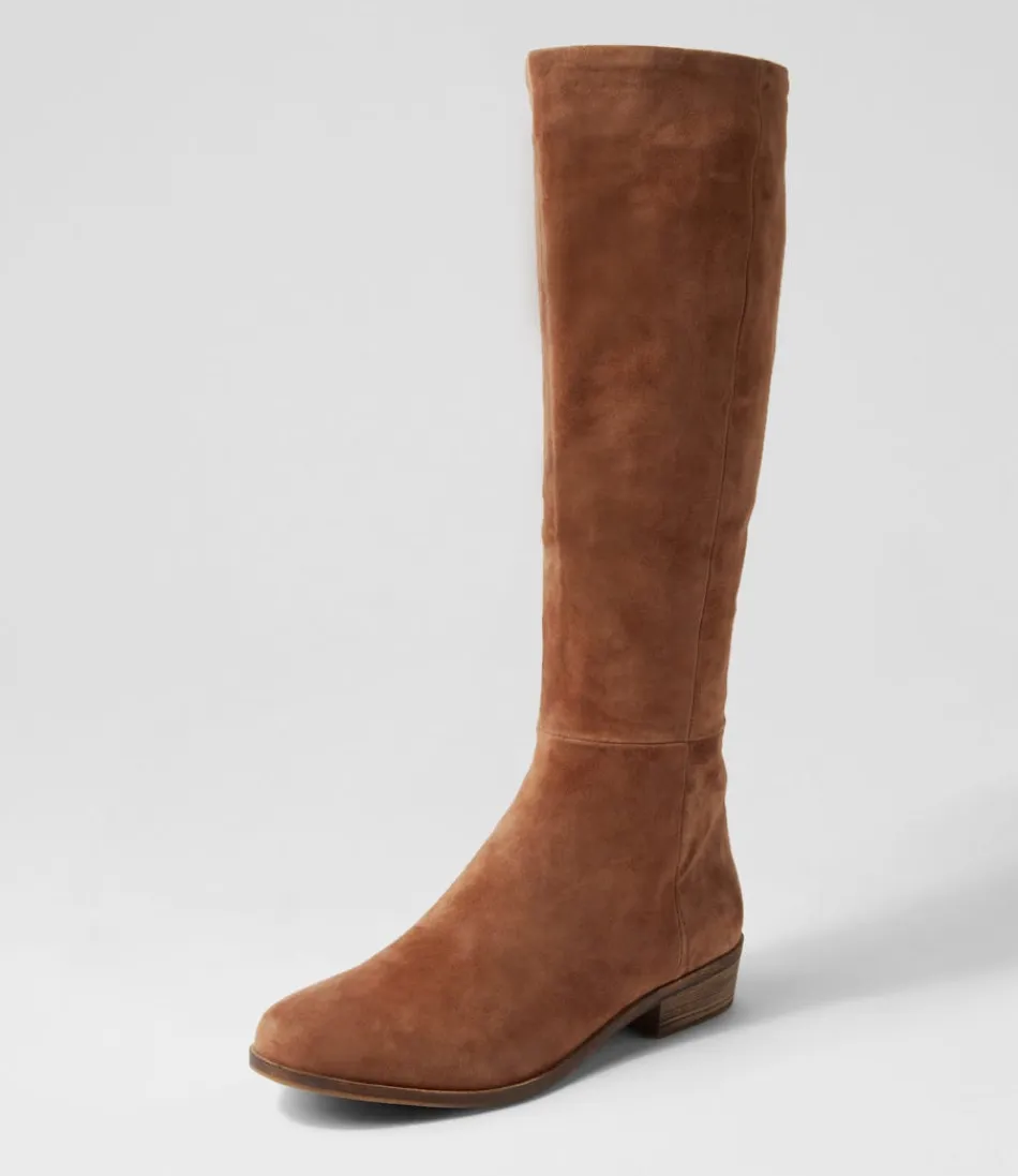 Botas Altas DJANGO y JULIETTE para Mujer - Gamuza Chocolate Claro, Modelo Strath con Diseño Elegante