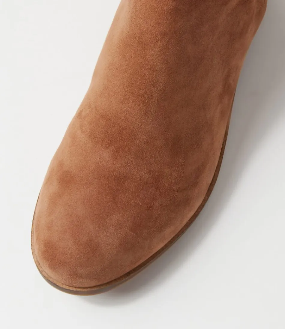 Botas Altas DJANGO y JULIETTE para Mujer - Gamuza Chocolate Claro, Modelo Strath con Diseño Elegante