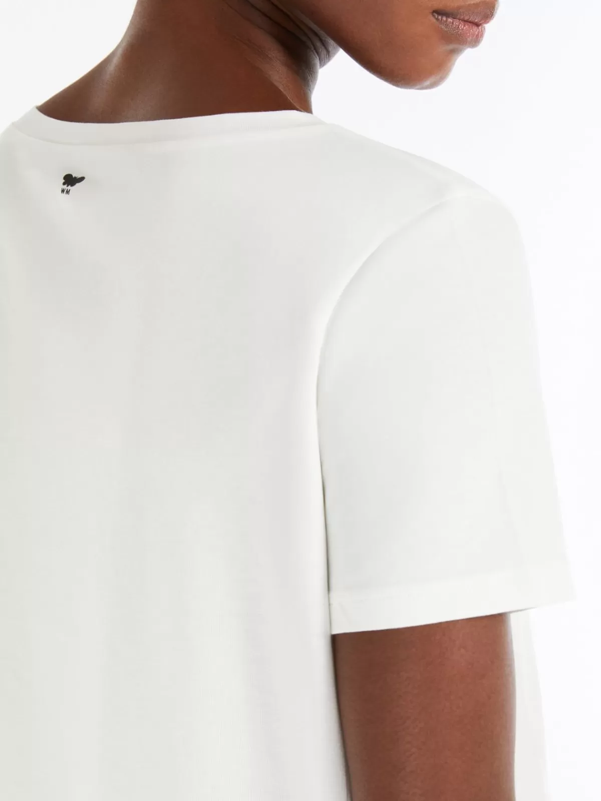 Camiseta básica de algodón orgánico elástico Max Mara - Blanco puro, corte moderno y comodidad duradera
